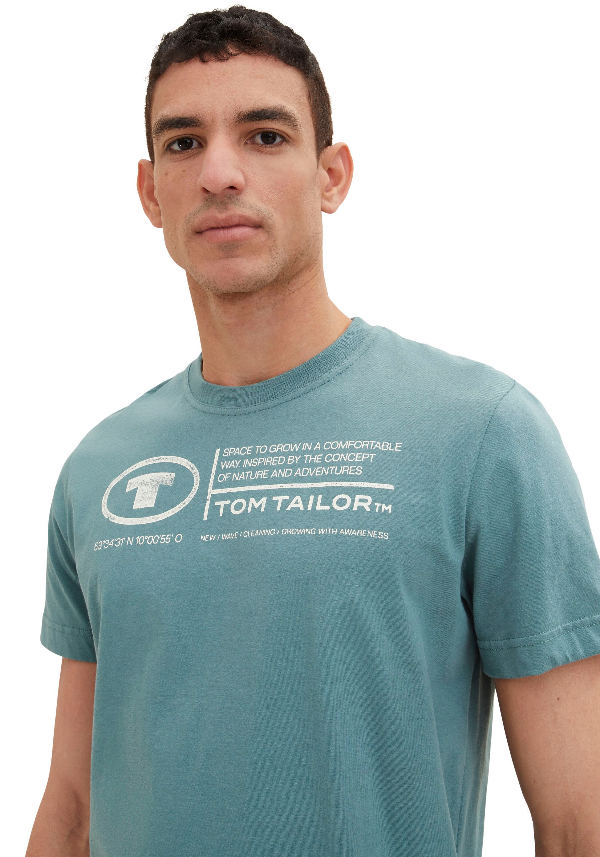 bei ♕ Tailor Print-Shirt »Tom T-Shirt Frontprint« Herren TOM TAILOR
