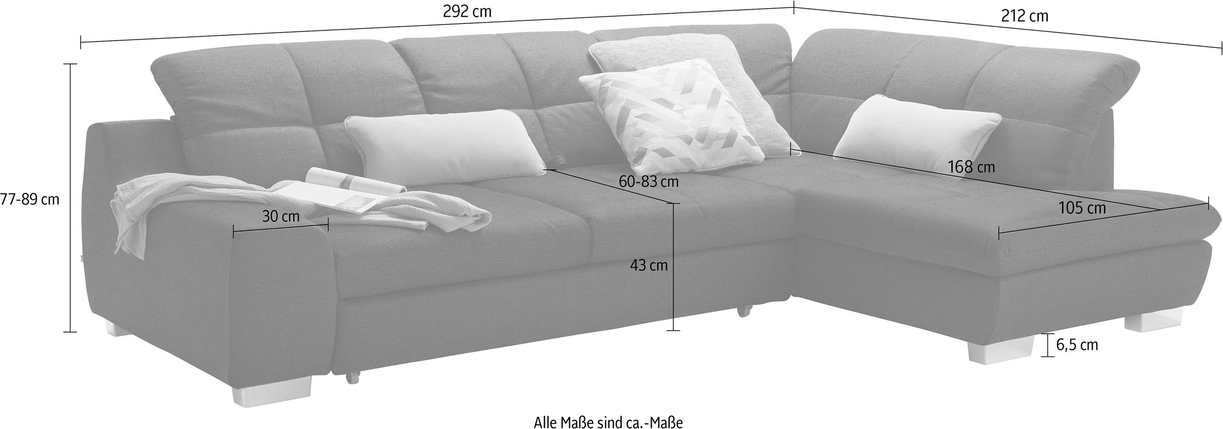 set one by Musterring Ecksofa »SO 1200«, wahlweise mit Bettfunktion