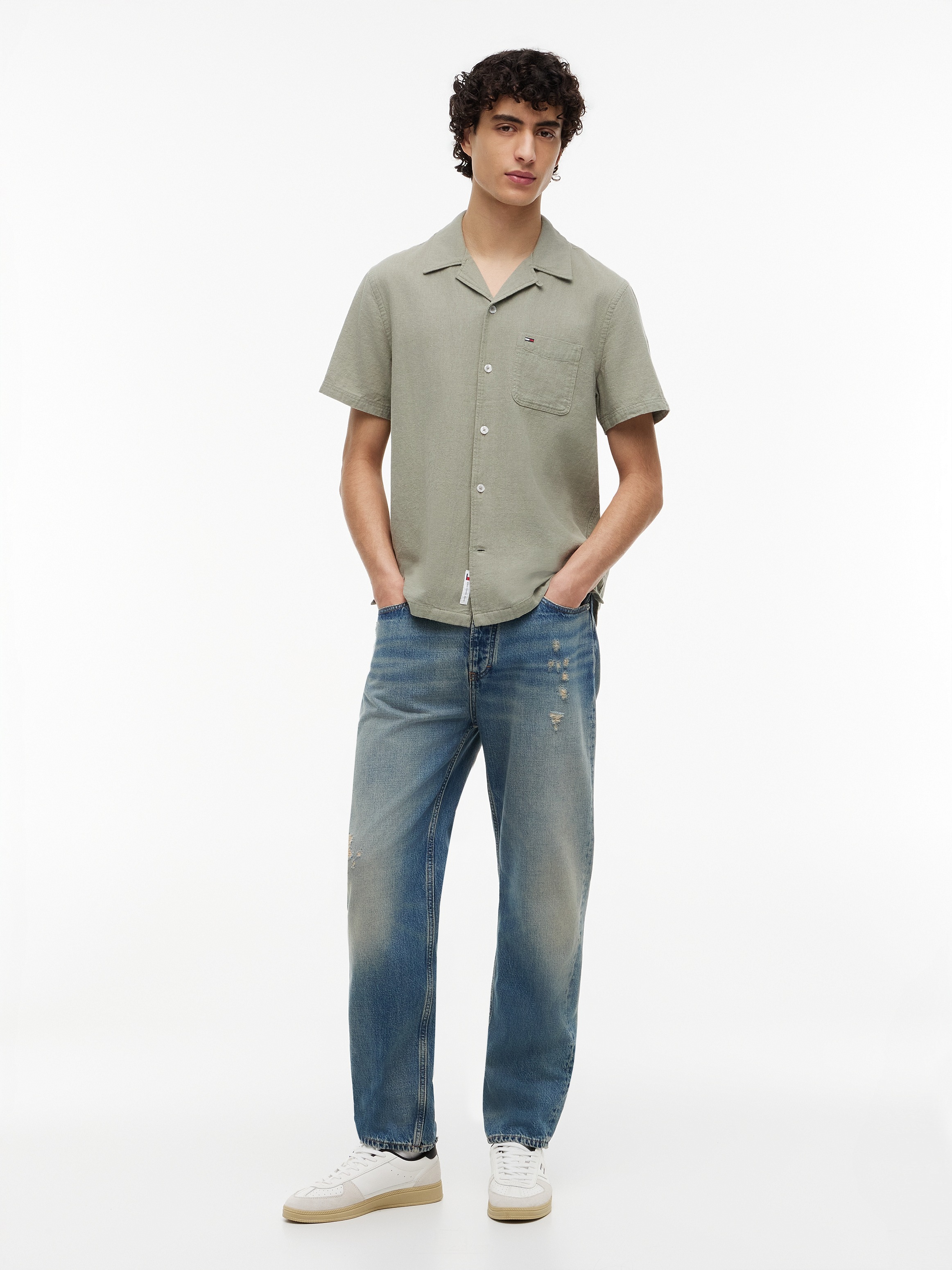 Tommy Jeans Leinenhemd »TJM REGULAR LINEN BLEND CAMP« mit Reverskragen