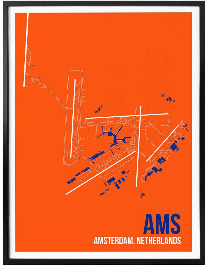 Wall-Art Poster »Wandbild AMS Grundriss (1 St.), Wandbild, Raten Poster, Wandposter Amsterdam«, Bild, auf kaufen Grundriss