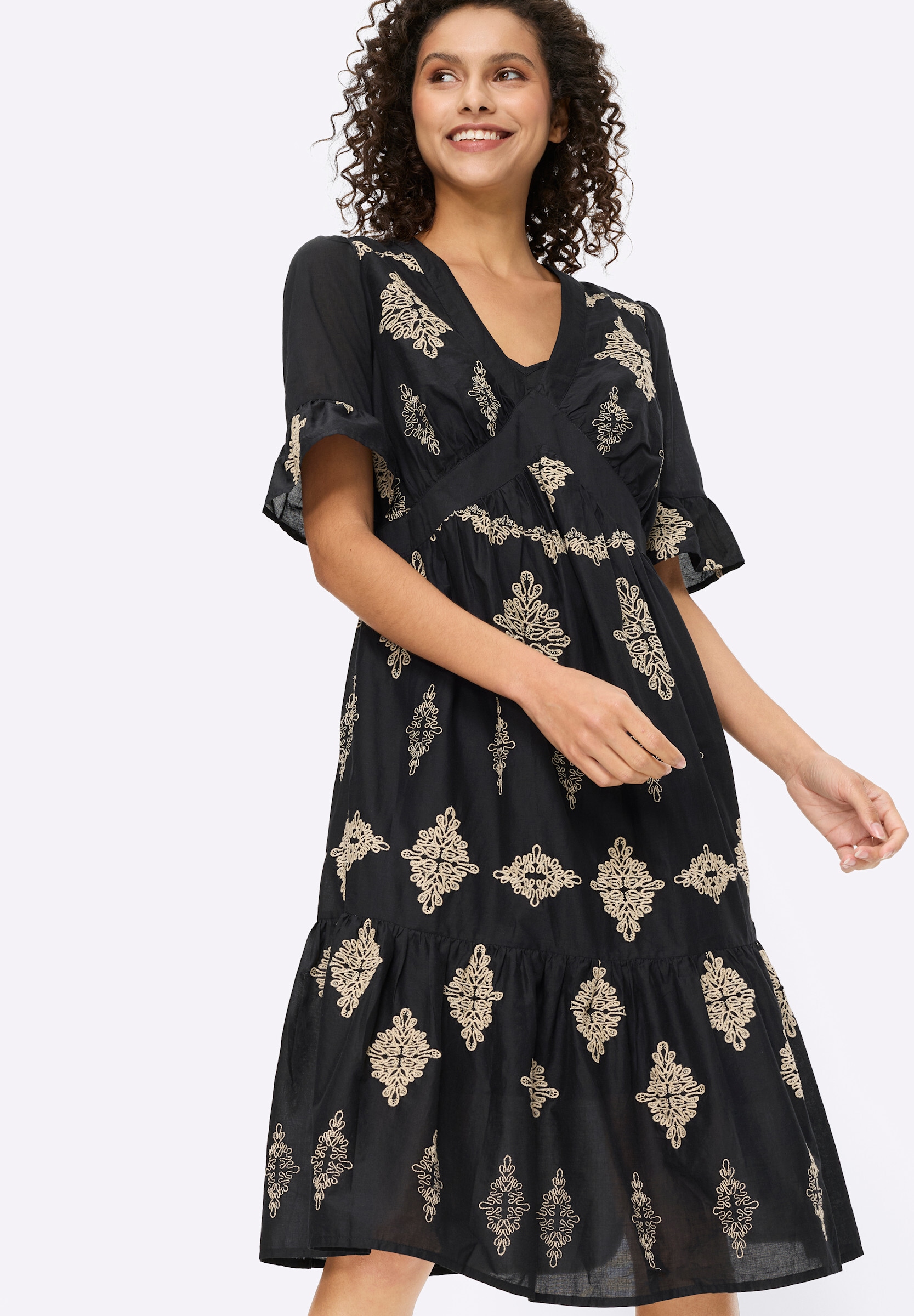 heine Sommerkleid »Kleid Baumwollkleid mit floralem Druck« Ohne Taschen