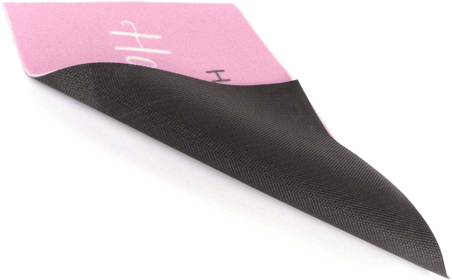 Primaflor-Ideen in Textil Fußmatte »VELVET - HAPPY PLACE«, rechteckig,  Schmutzfangmatte, Motiv mit Spruch, rutschhemmend, waschbar