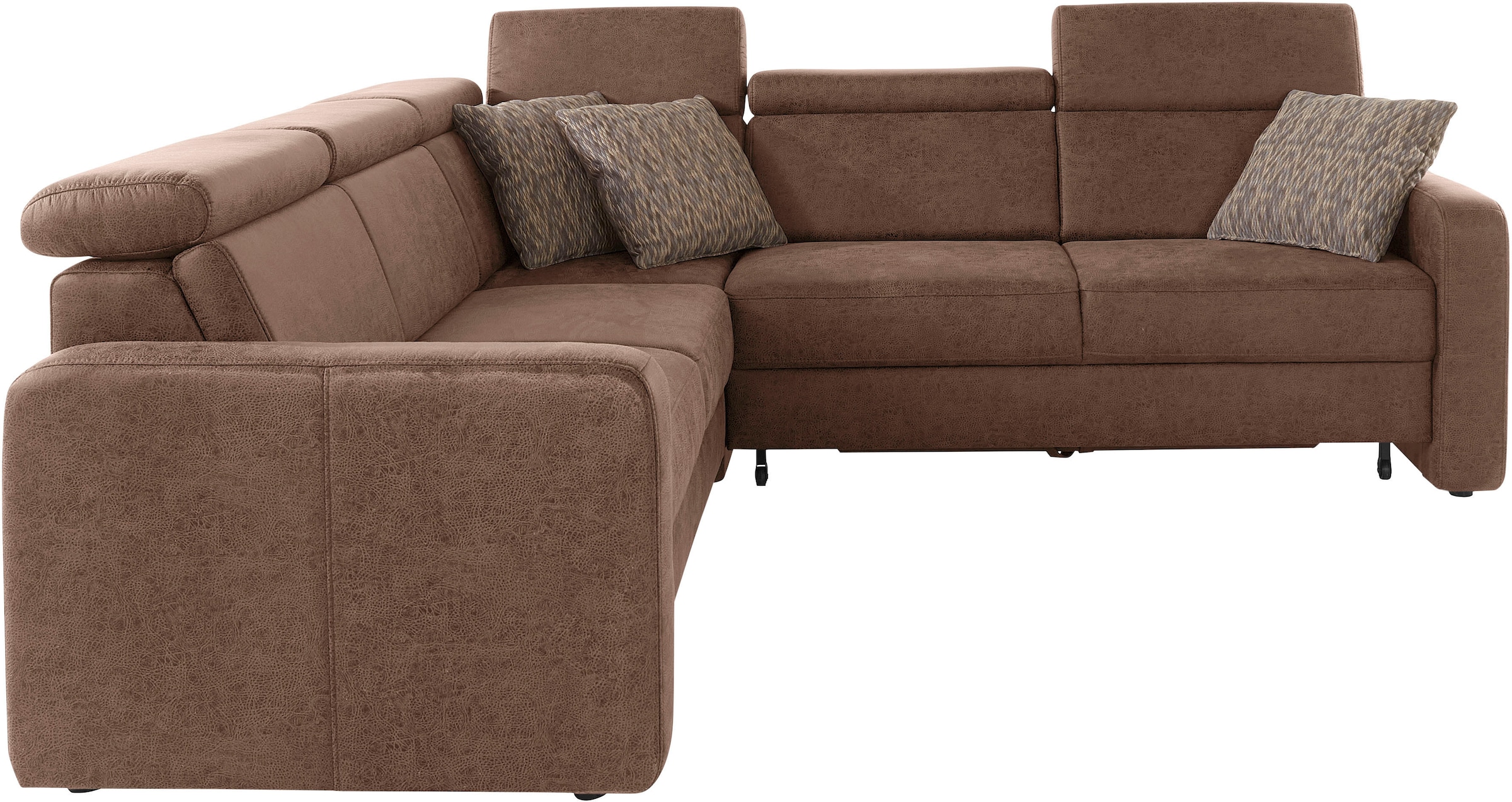 sit&more Ecksofa »Bologna L-Form«, Kopfteilverstellung, wahlweise mit Bettfunktion und Schubkasten