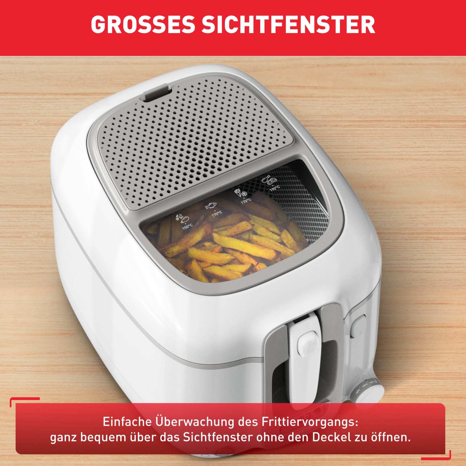 Tefal Fritteuse »FR3141 Super Uno« 1800 W Fassungsvermögen 2,2 l einstellbarer Thermostat, leichte Anwendung & Reiningung, FR3141