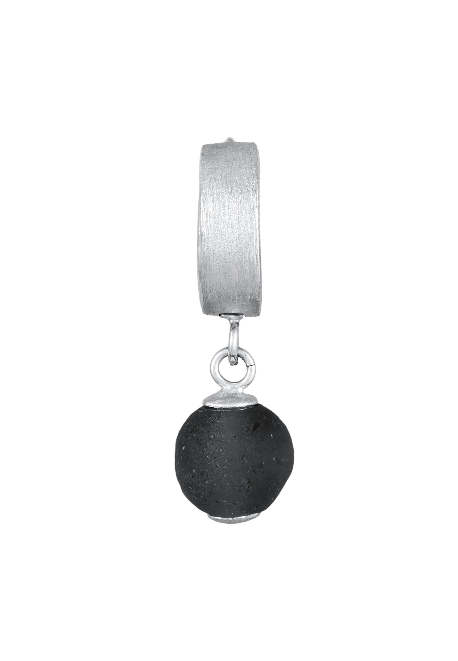 Kuzzoi Paar Creolen »Ohrringe Herren Single Creole mit Glasperle 925 Silber«