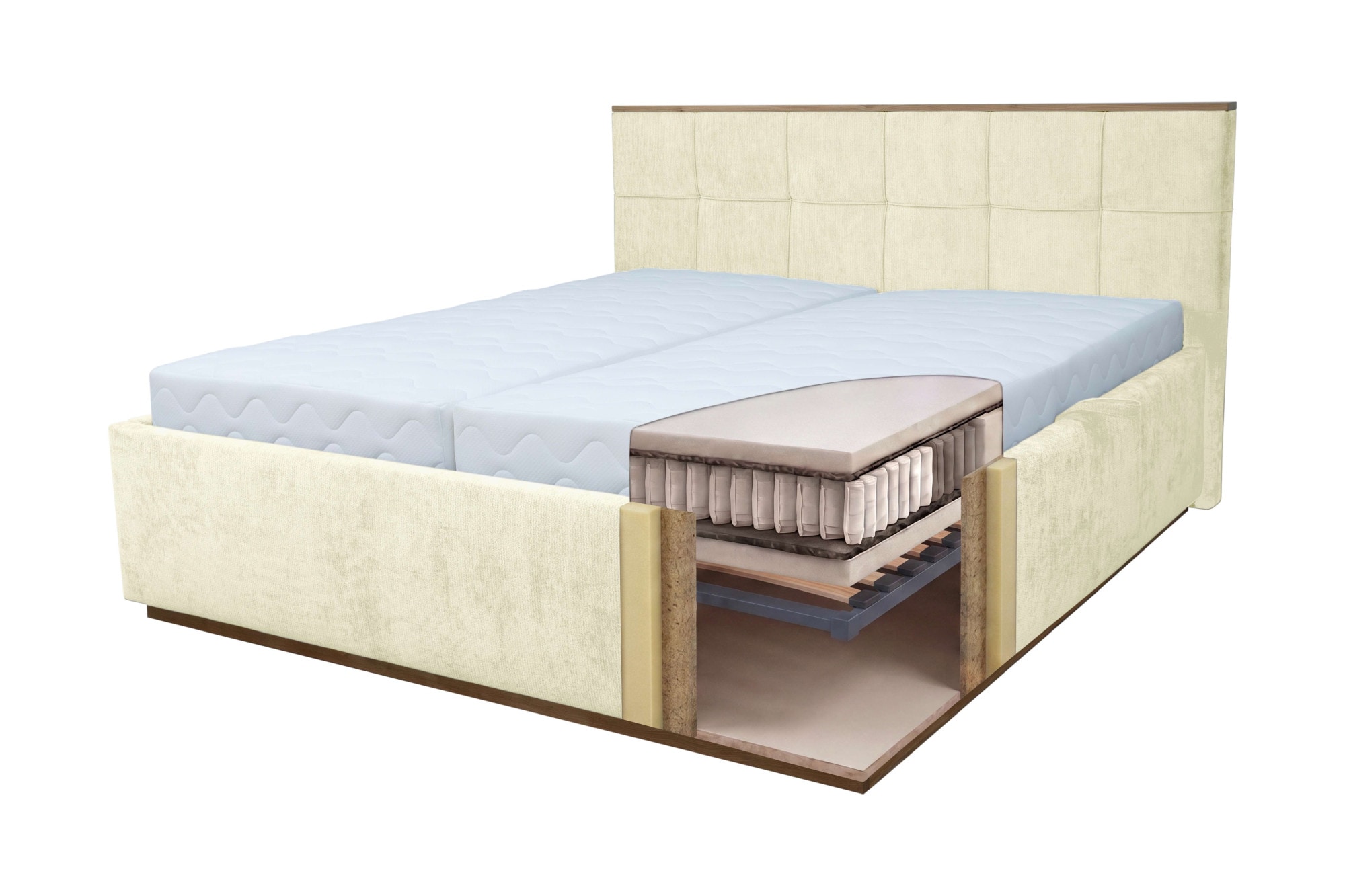 OTTO home Polsterbett »Vyllo, Doppelbett, Federkernbett, Komforbett, 160, 180 cm, Bettkästen« Mit 5-Zonen-TFK-Matratze H3, Lattenrost, Eicheapplikationen