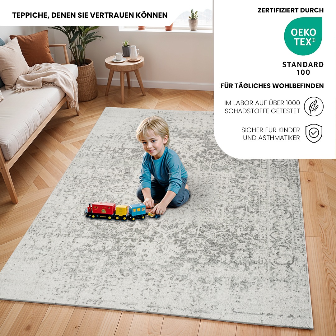 Livabliss Teppich »SYRACUSA«, rechteckig, 12 mm Höhe, Kurzflor Orientteppich, Wohnzimmer, Schlafzimmer, Orange
