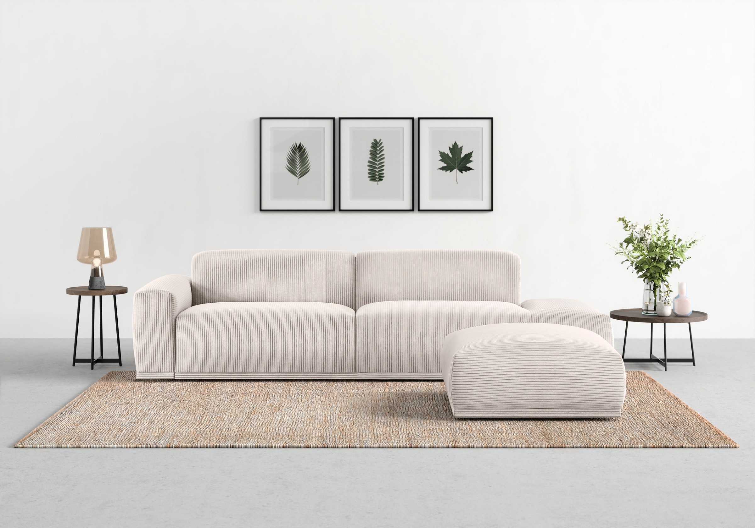 TRENDMANUFAKTUR Big-Sofa »Braga, mit hochwertigem Kaltschaum, Megasofa, in Cord erhältlich«, modernes Big-Sofa, Couch mit hohem Sitzkomfort, 277/72/107 cm (B/H/T)