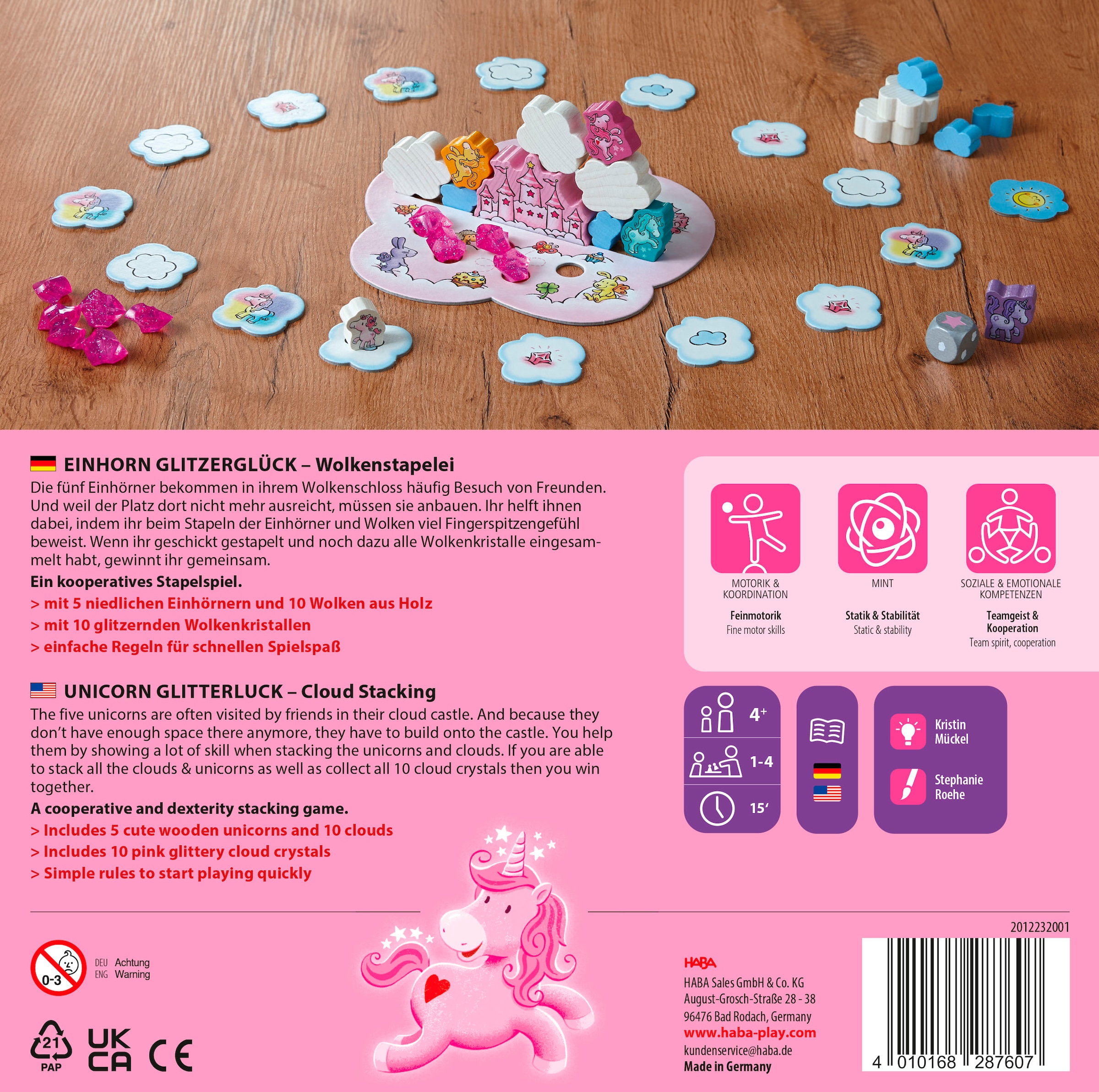 Haba Spiel »Einhorn Glitzerglück - Wolkenstapelei«