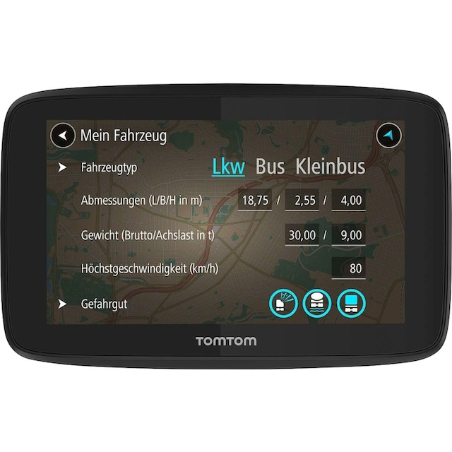 TomTom LKW-Navigationsgerät »GO Professional 520«, (Europa (48 Länder) inklusive  lebenslanger Kartenupdates) ➥ 3 Jahre XXL Garantie | UNIVERSAL