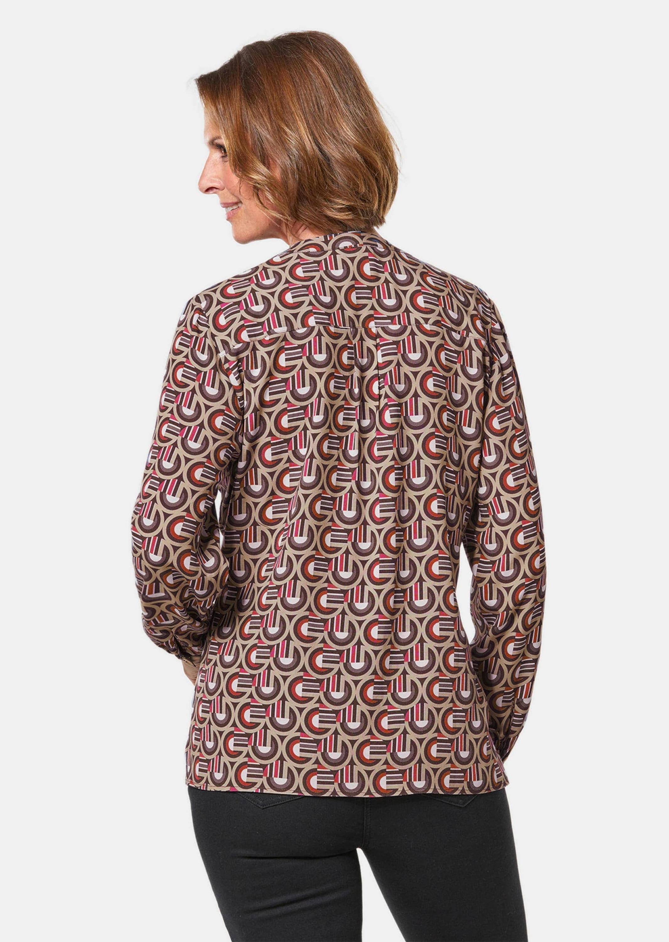 GOLDNER Schlupfbluse »Kurzgröße Moderne Druckbluse in legerer Form«