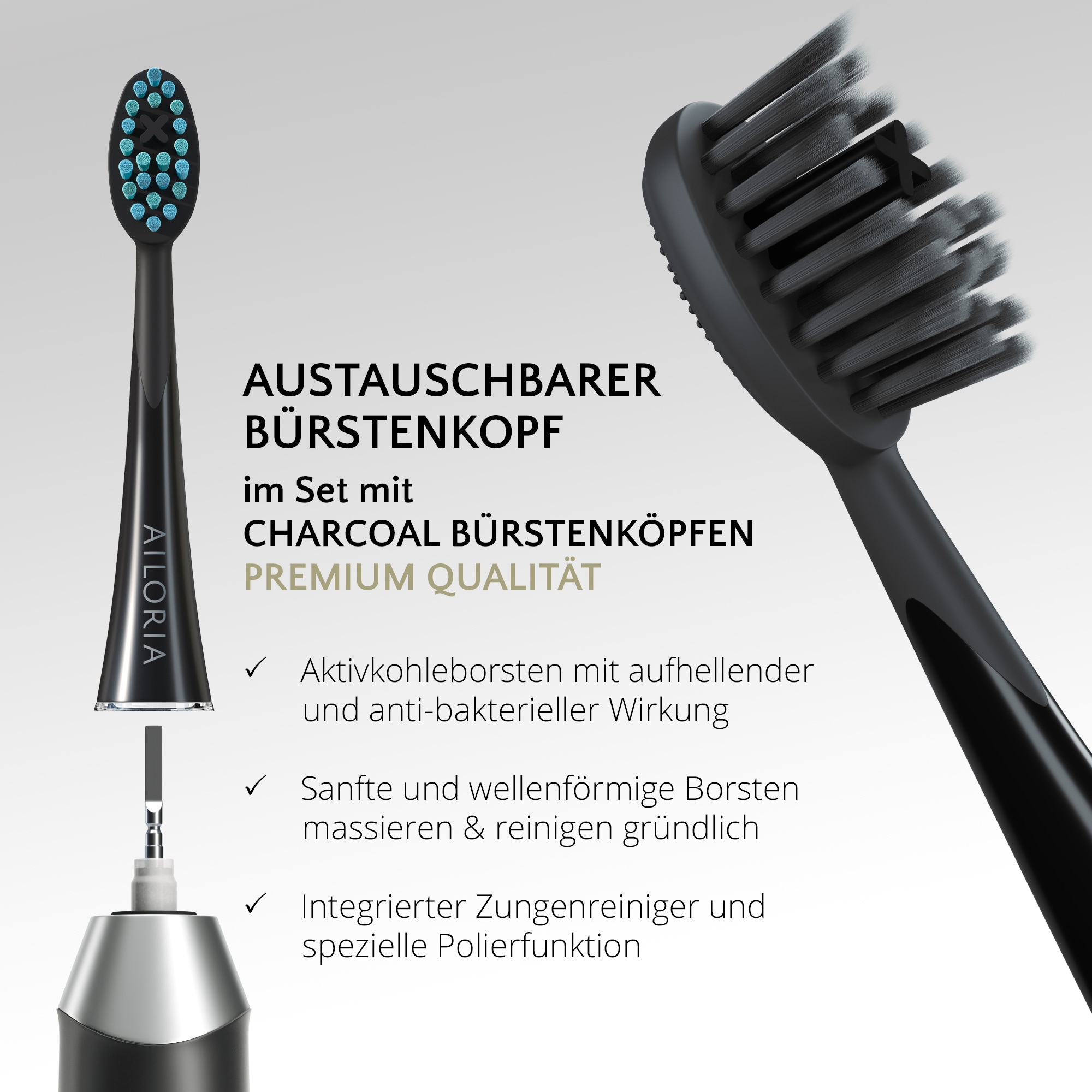 AILORIA Schallzahnbürste »USB-Schallzahnbürste SHINE BRIGHT SET«