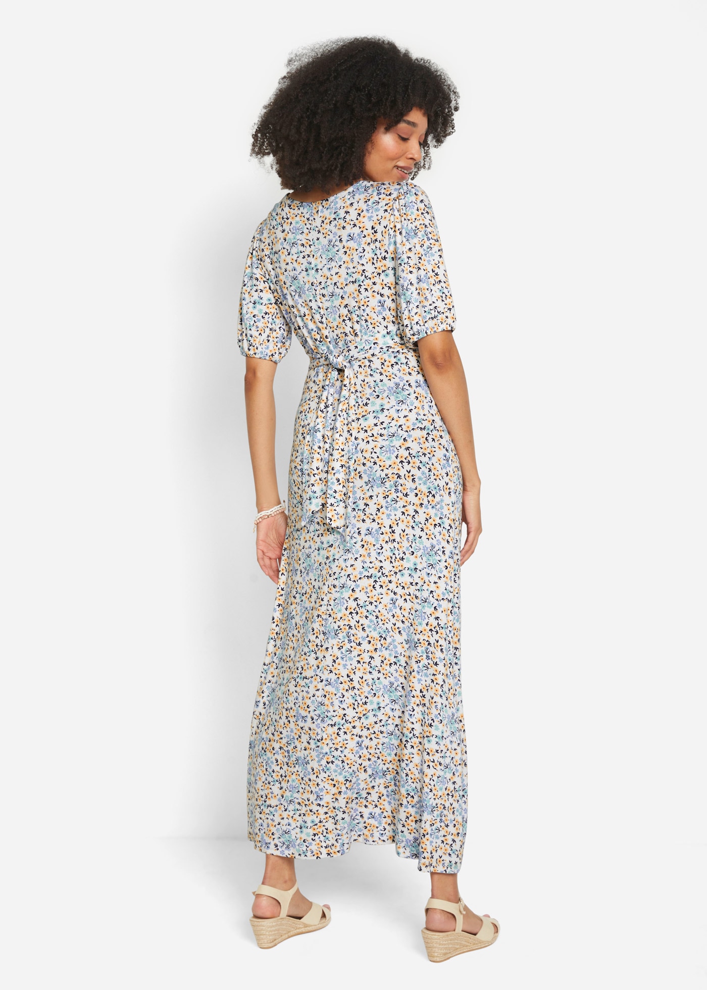 bonprix Umstandskleid mit Still-Funktion, aus Viskose-Stretch, 1/2 Arm, knöchellang