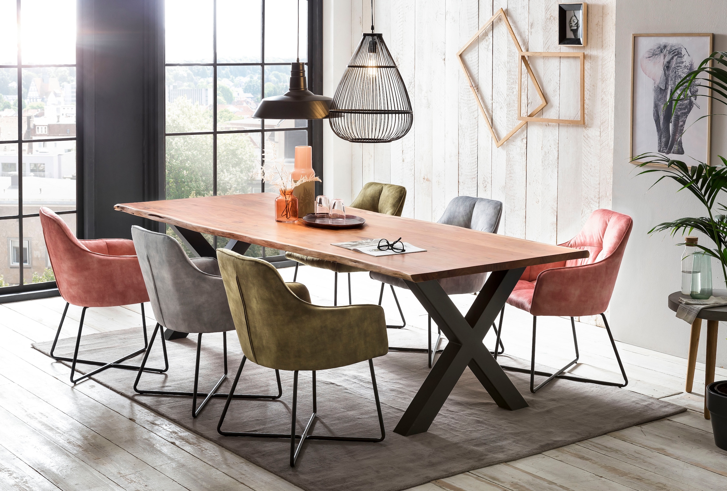 Home affaire Esstisch "Manhattan" mit Baumkante
