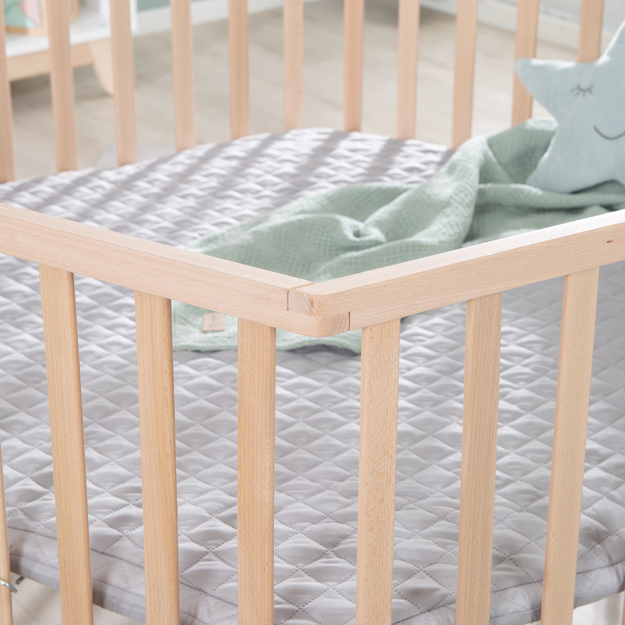 roba® Laufgitter »Style, buche, 6-eckig«, bis 15 kg, mit Schutzeinlage und Nestchen