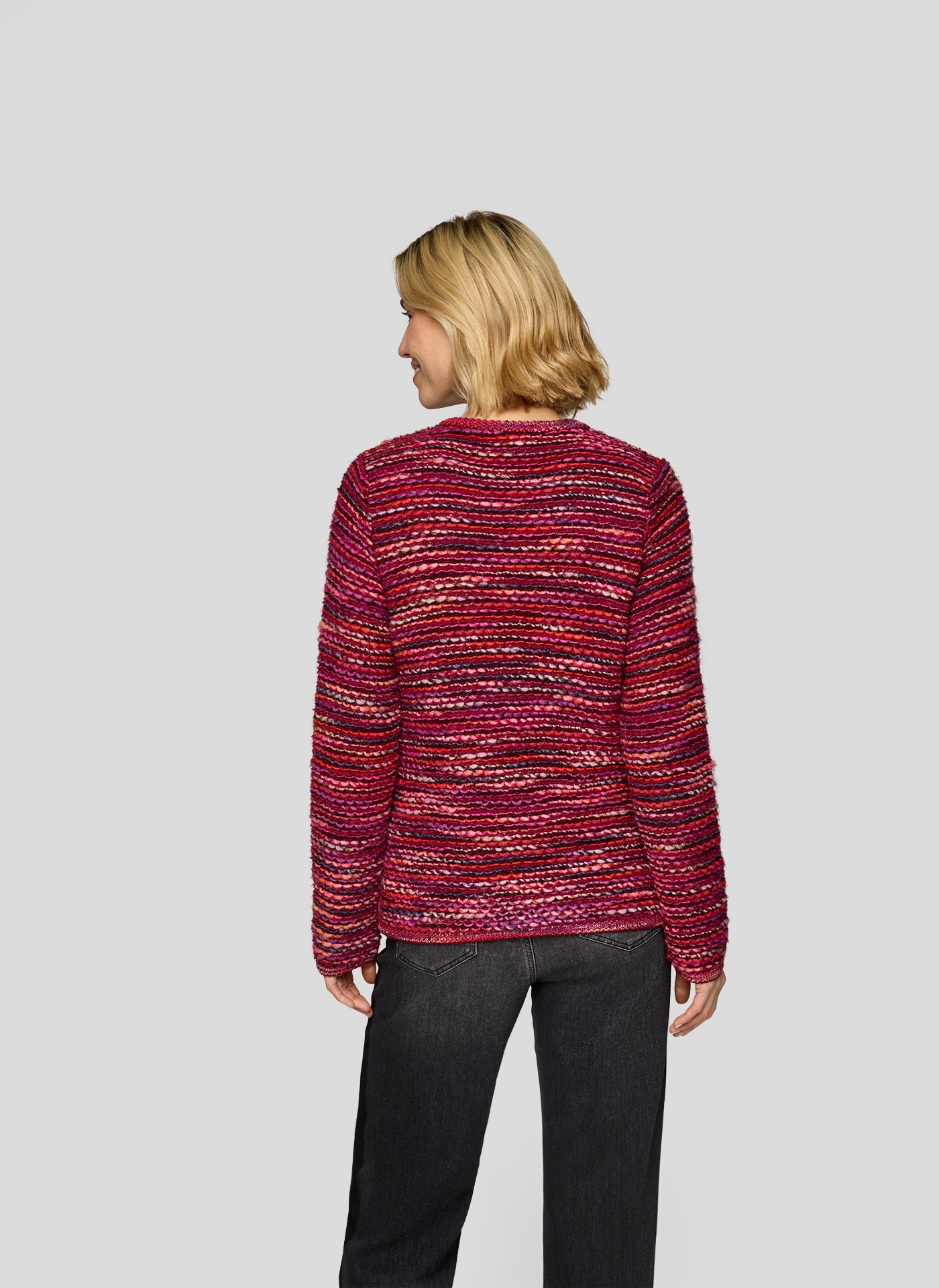 Rabe Strickjacke , im Streifen-Design und in Strick-Optik
