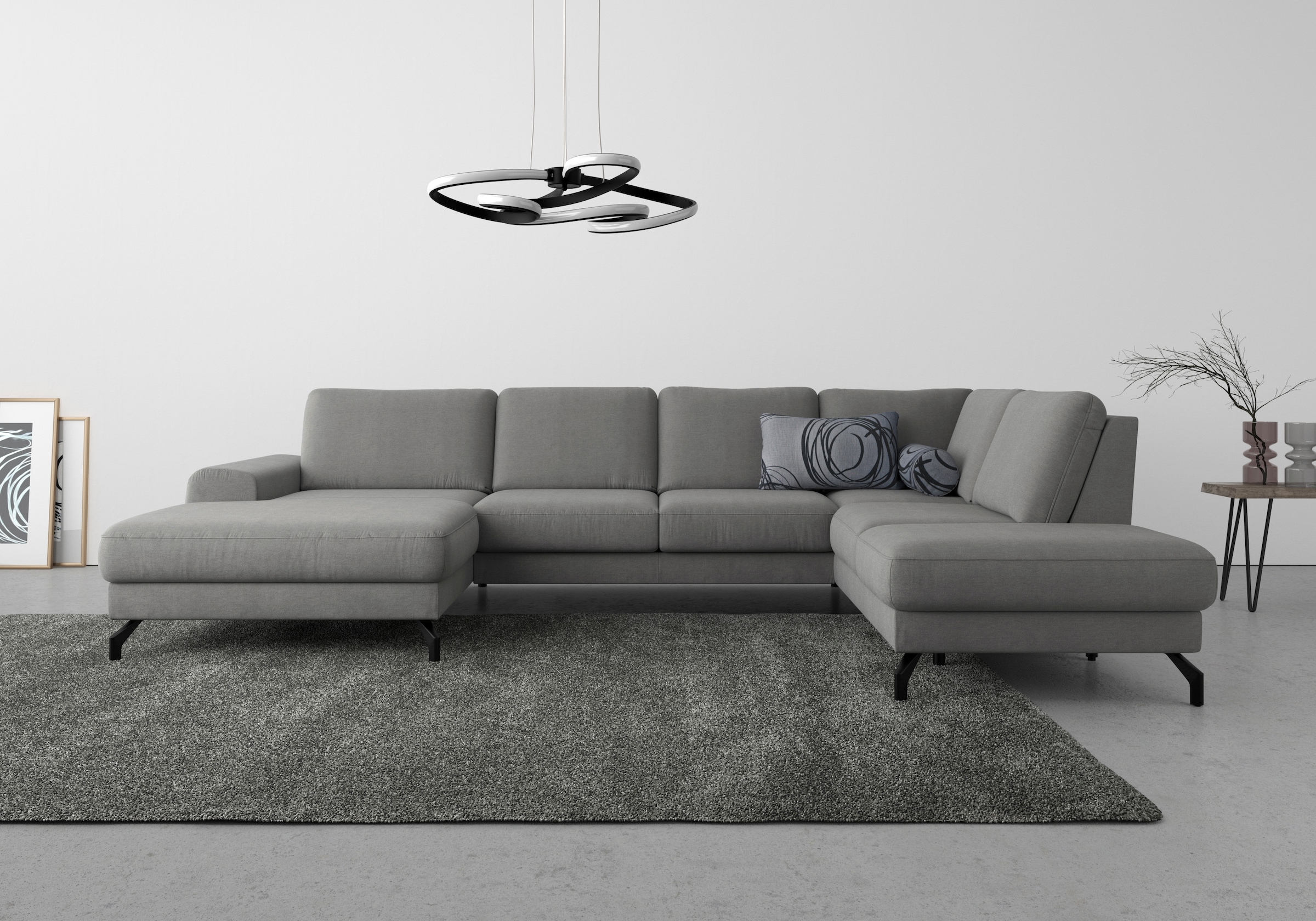 sit&more Wohnlandschaft »Cinturo U-Form«, inklusive Sitztiefenverstellung und Federkern, Sitzhöhe 45 cm