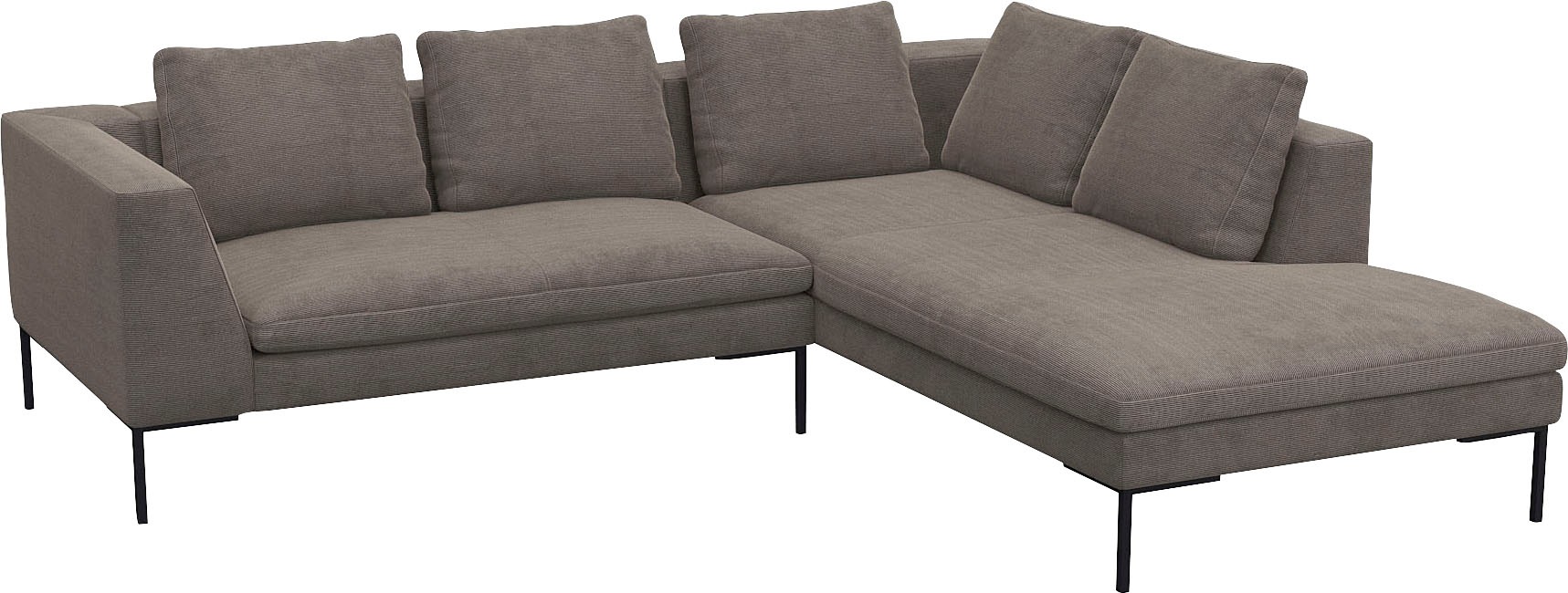 FLEXLUX Ecksofa »Loano, superbequemer Sitzkomfort durch Kaltschaum im Sitz, L-Form«, modernes Sofa, frei im Raum stellbar, lose Kissen, hoher Fuß