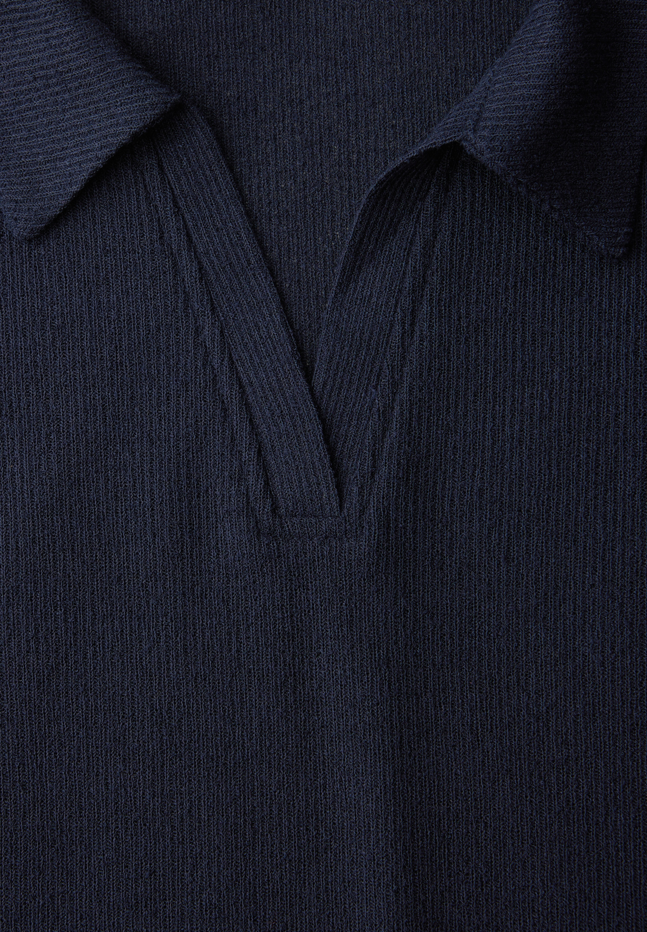 STREET ONE 3/4-Arm-Shirt mit Polokragen und V-Ausschnitt