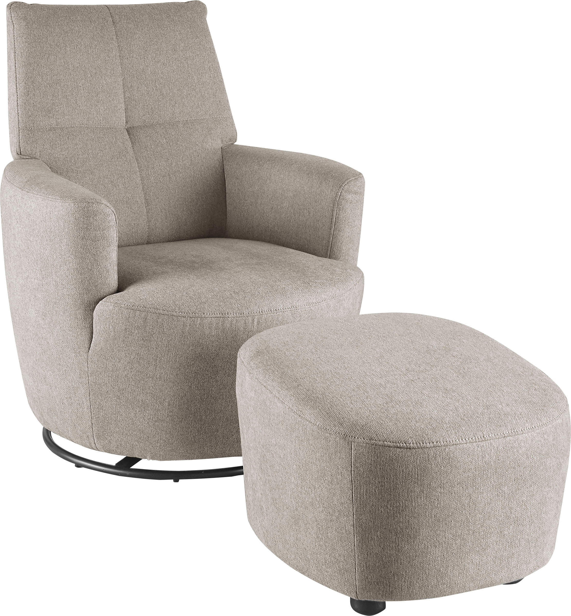 set one by Musterring Relaxsessel »SO 1450«, (Set), mit Dreh- und Wippfunktion, inklusive Hocker