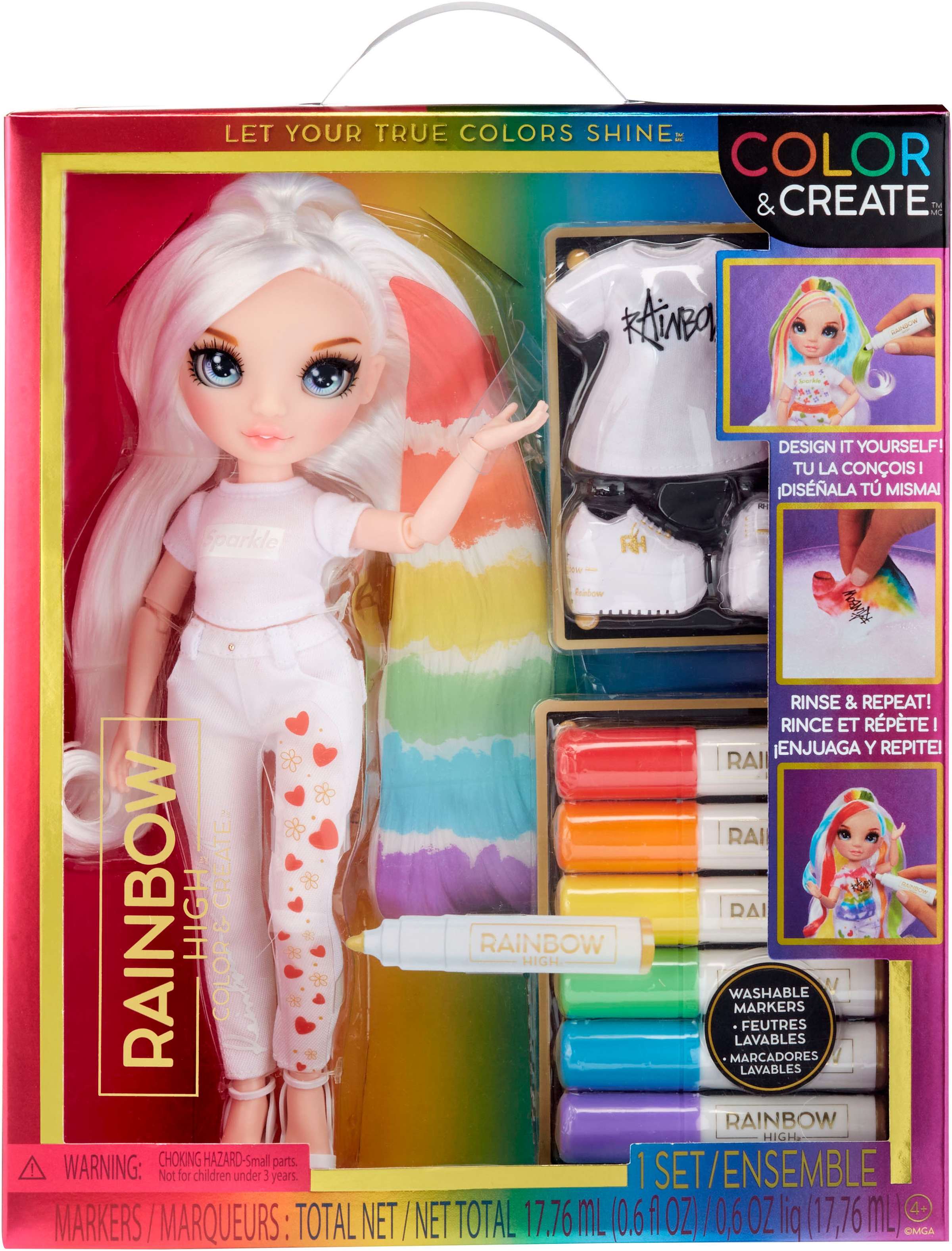 RAINBOW HIGH Anziehpuppe »Rainbow High Color & Create Fashion Doll - Blue Eyes«