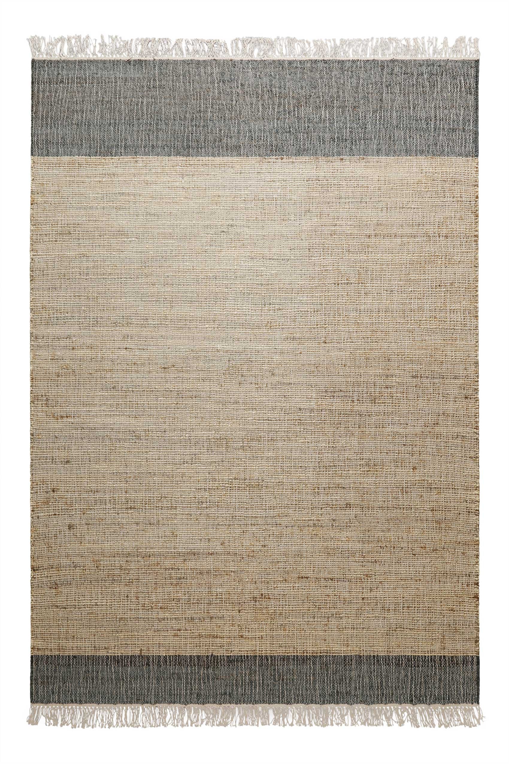 Green Looop Teppich »Viktor GL-82303«, rechteckig, 4 mm Höhe, Naturfaser Teppich aus 80% Jute 20% Baumwolle, mit Fransen, Wohnzimmer