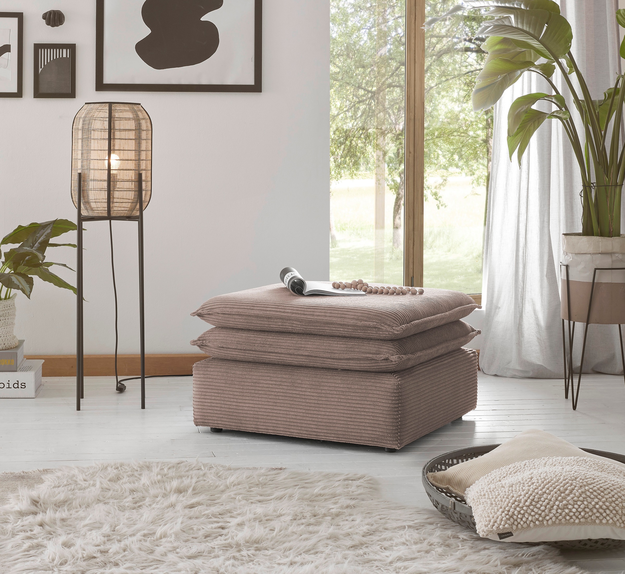 Places of Style Hocker »PIAGGE«, Hochwertiger Cord, passend zum Sessel