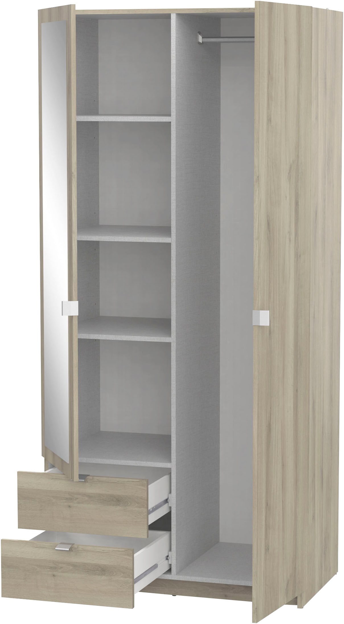 Demeyere GROUP Kleiderschrank »Mellie« SCHRANK 2-TUERIG 1 SPIEGEL  2 SCHUBLADEN