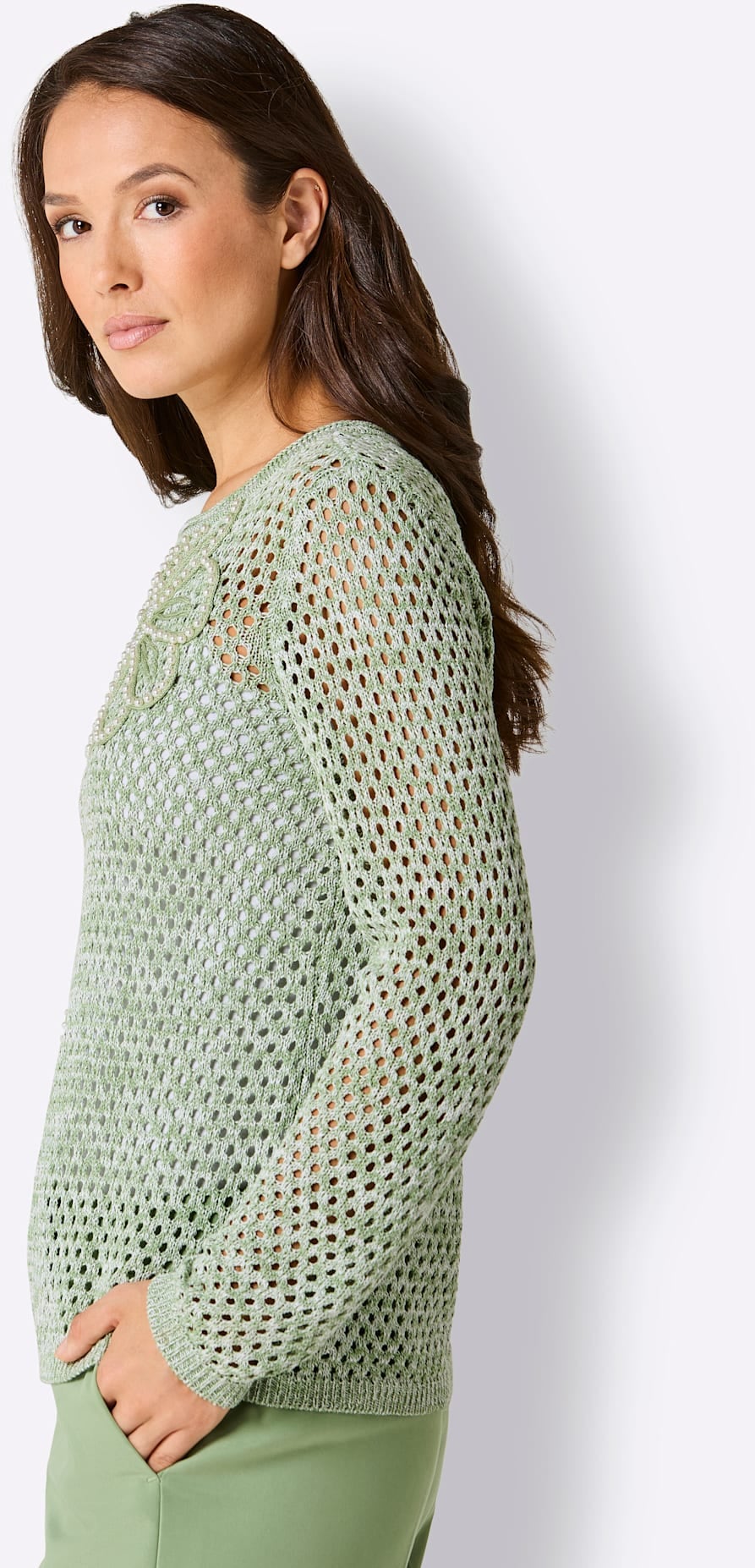 CREATION L PREMIUM Ajourpullover »Lyocell-Mix-Pullover«