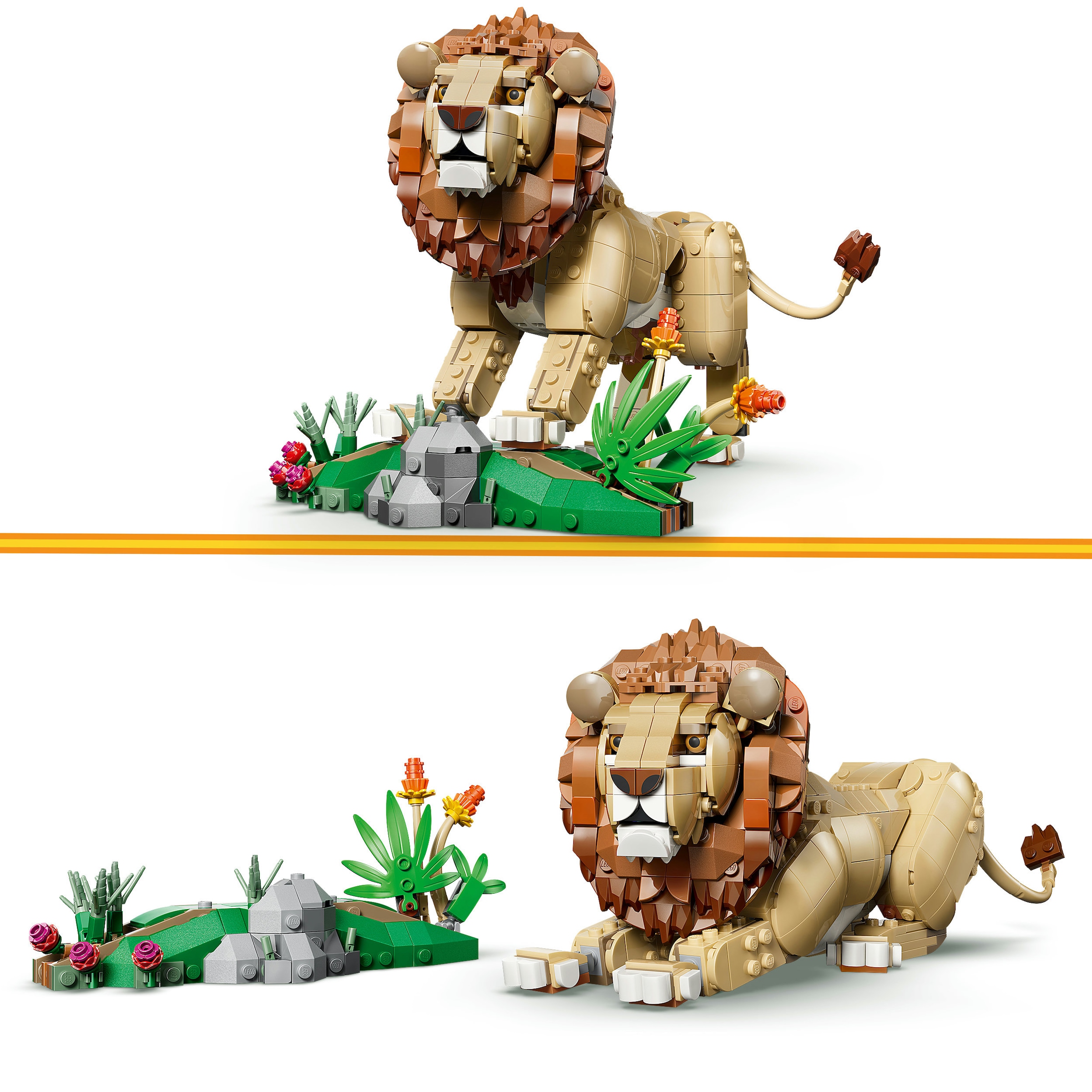 LEGO® Konstruktionsspielsteine »Wilde Tiere: Majestätischer Löwe (31386), LEGO Creator« Made in Europe