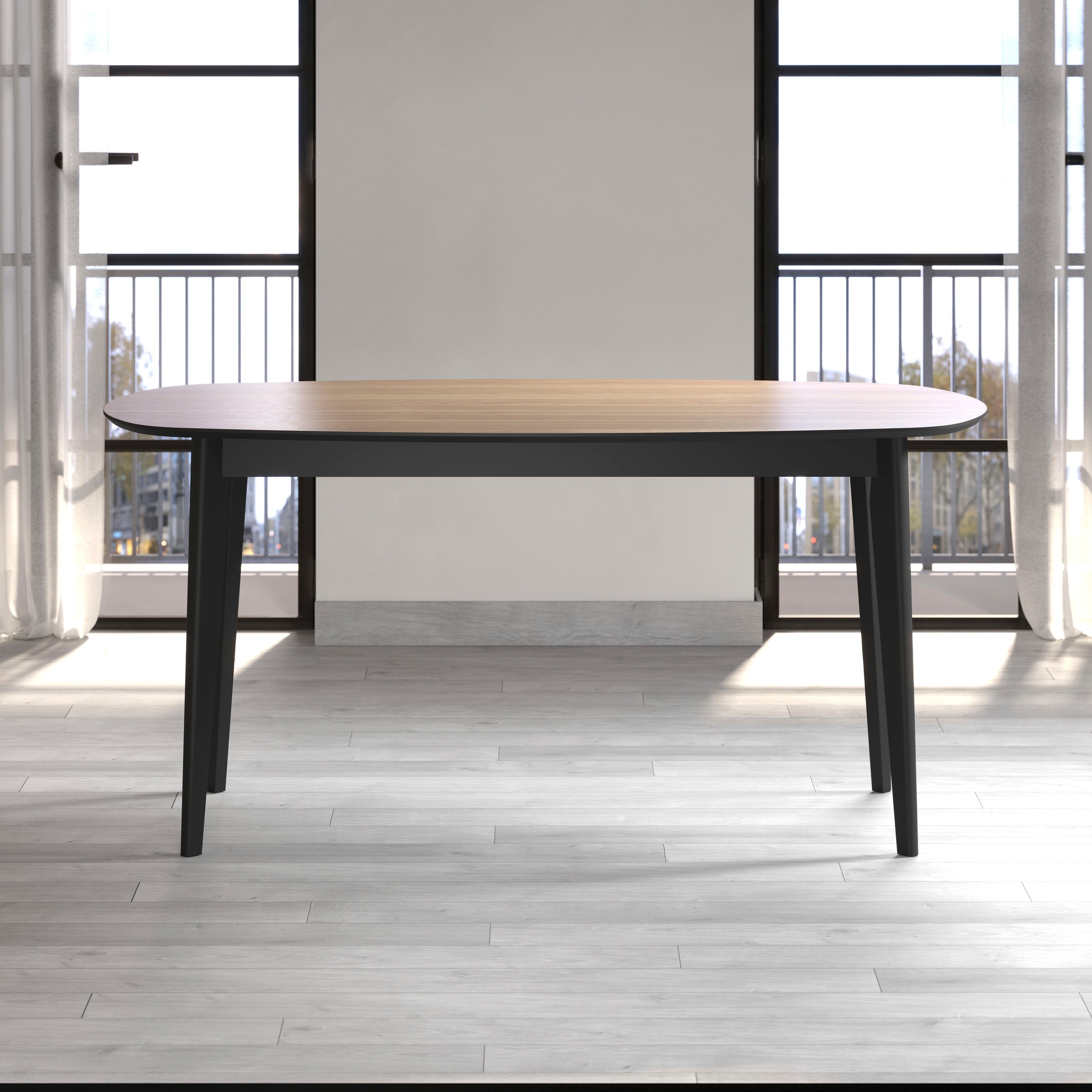 Home affaire Esstisch »Ronda« 1 Stk. tlg. Esszimmertisch oval auf Massivholzfüßen - (B/T/H) 160/90/77 cm