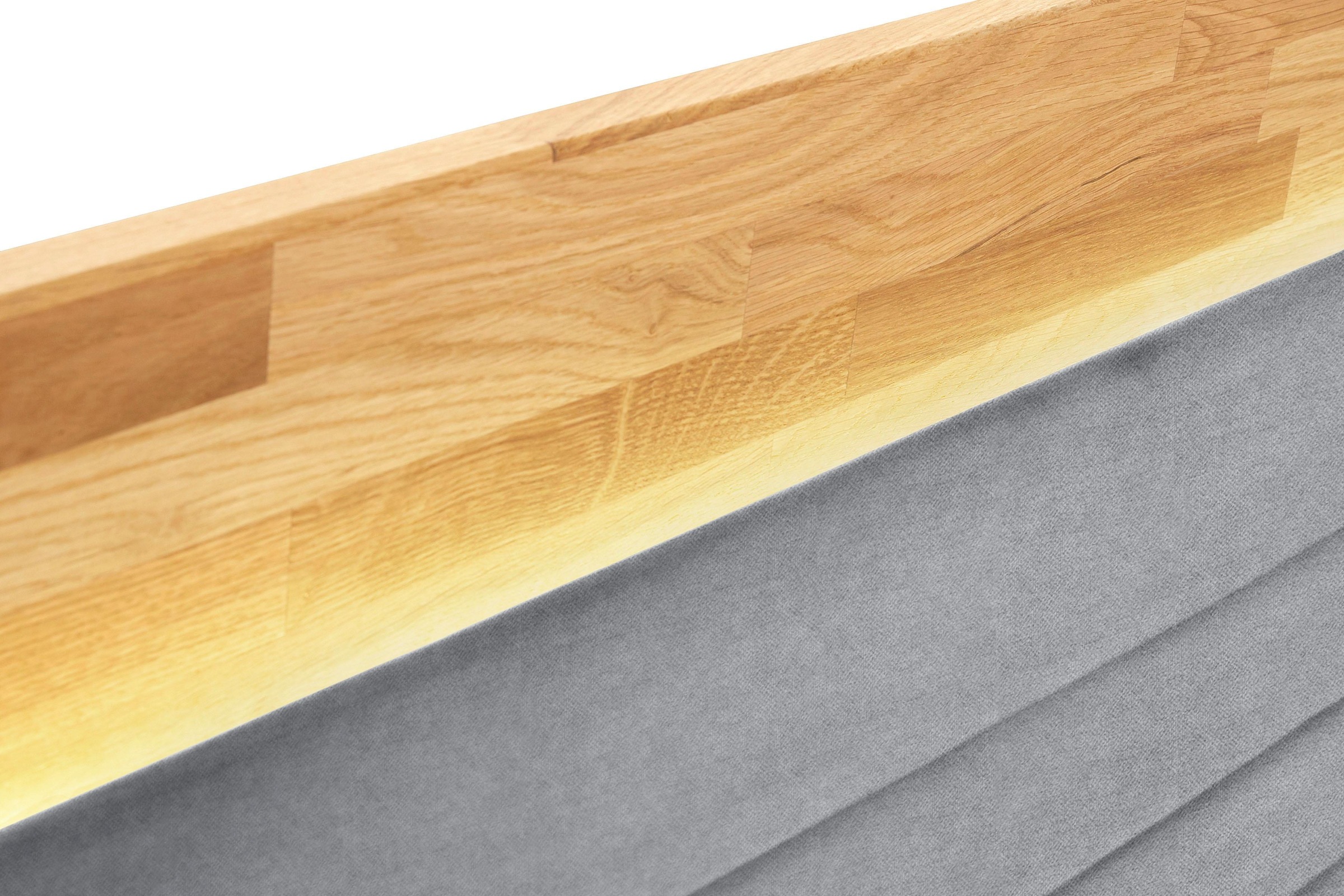 Places of Style Boxspringbett »Cup«, mit LED-Beleuchtung, Massivholzrahmen und Topper, in 2 Härtegraden