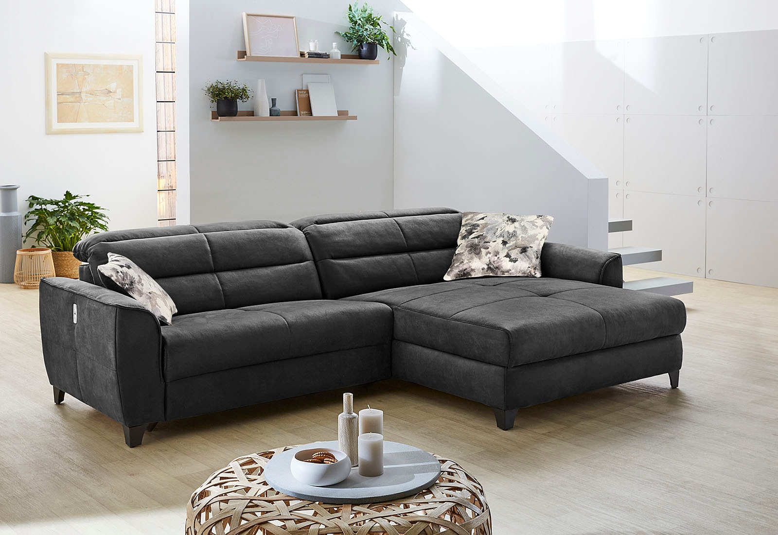 Jockenhöfer Gruppe Ecksofa »Double One L-Form«, mit 2x 120cm breiten, elektromotorischen Relaxfunktionen