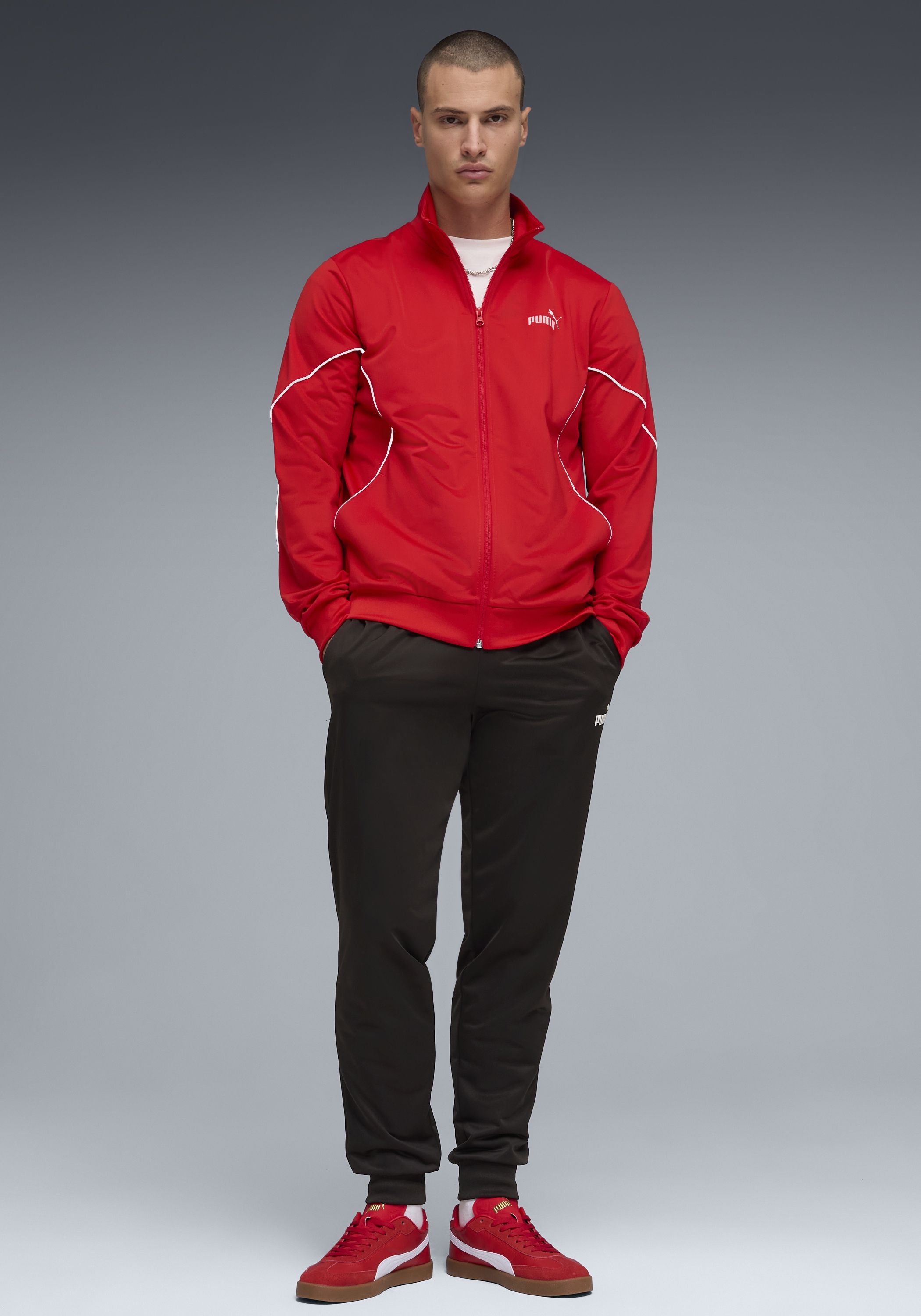 PUMA Trainingsanzug »POLY PIPING SUIT« 2 tlg. ohne Kapuze