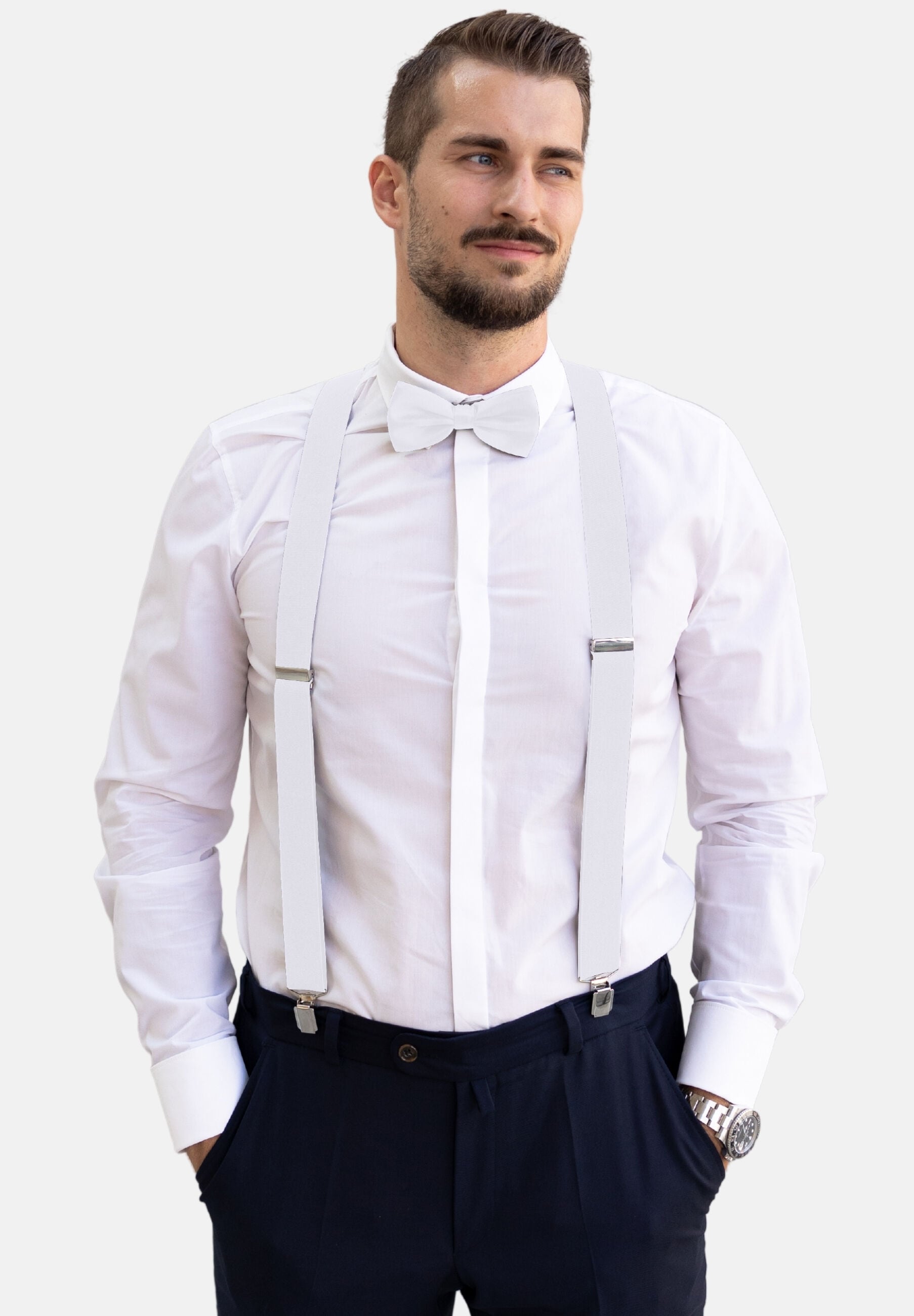 Massi Morino Hosenträger »Massi Morino Hosenträger-Set« 2 Stk. mit Fliege