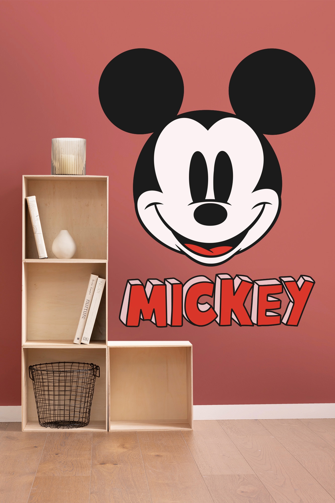 Komar Vliestapete »Selbstklebende Vlies  - Mickey Smile XXL - Größe 127 x 200 cm«, bedruckt, Kinderzimmer