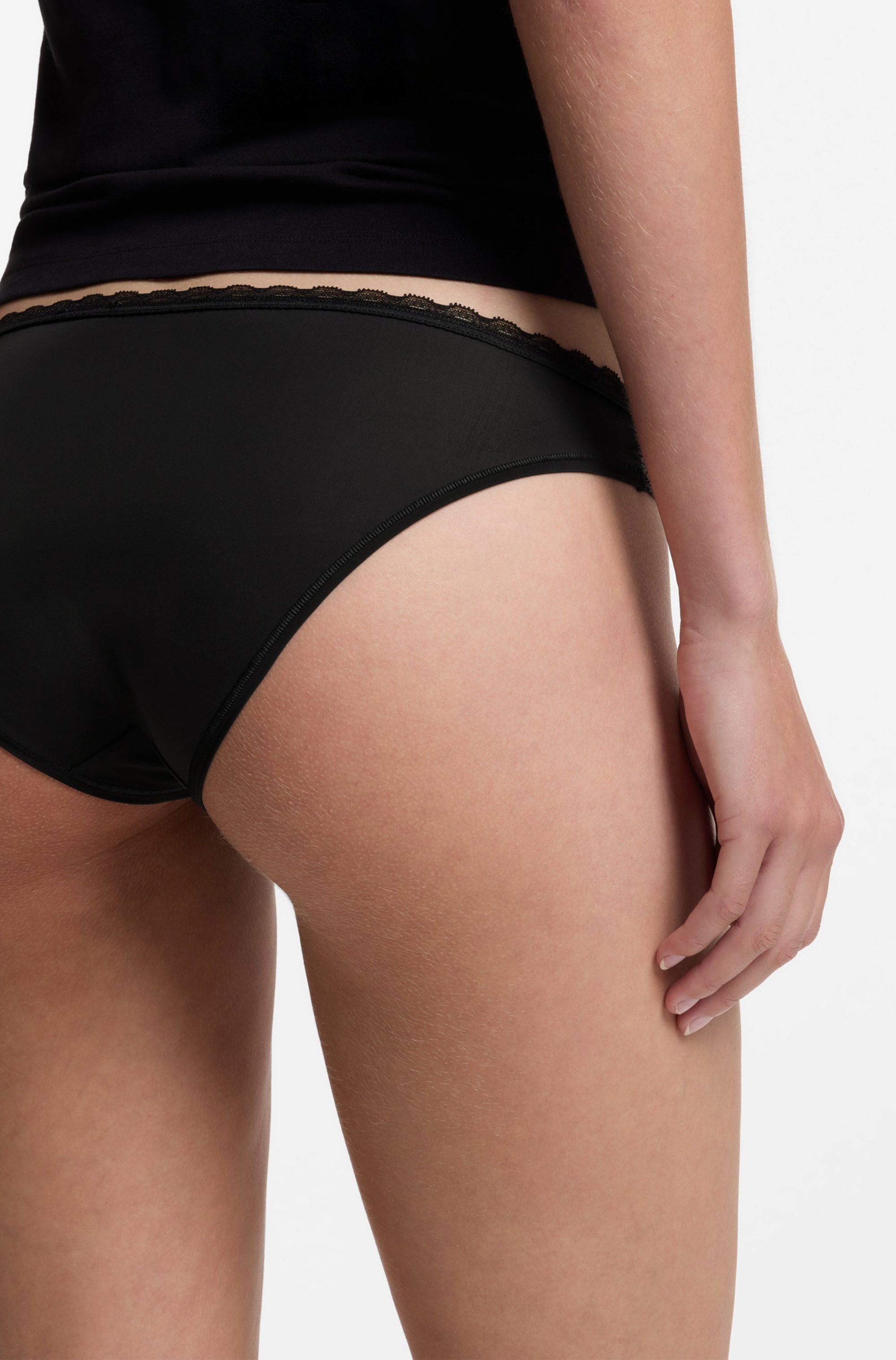 HUGO Underwear Slip »TRIPLET MICRO« 3 Stk. mit Spitzenbesatz