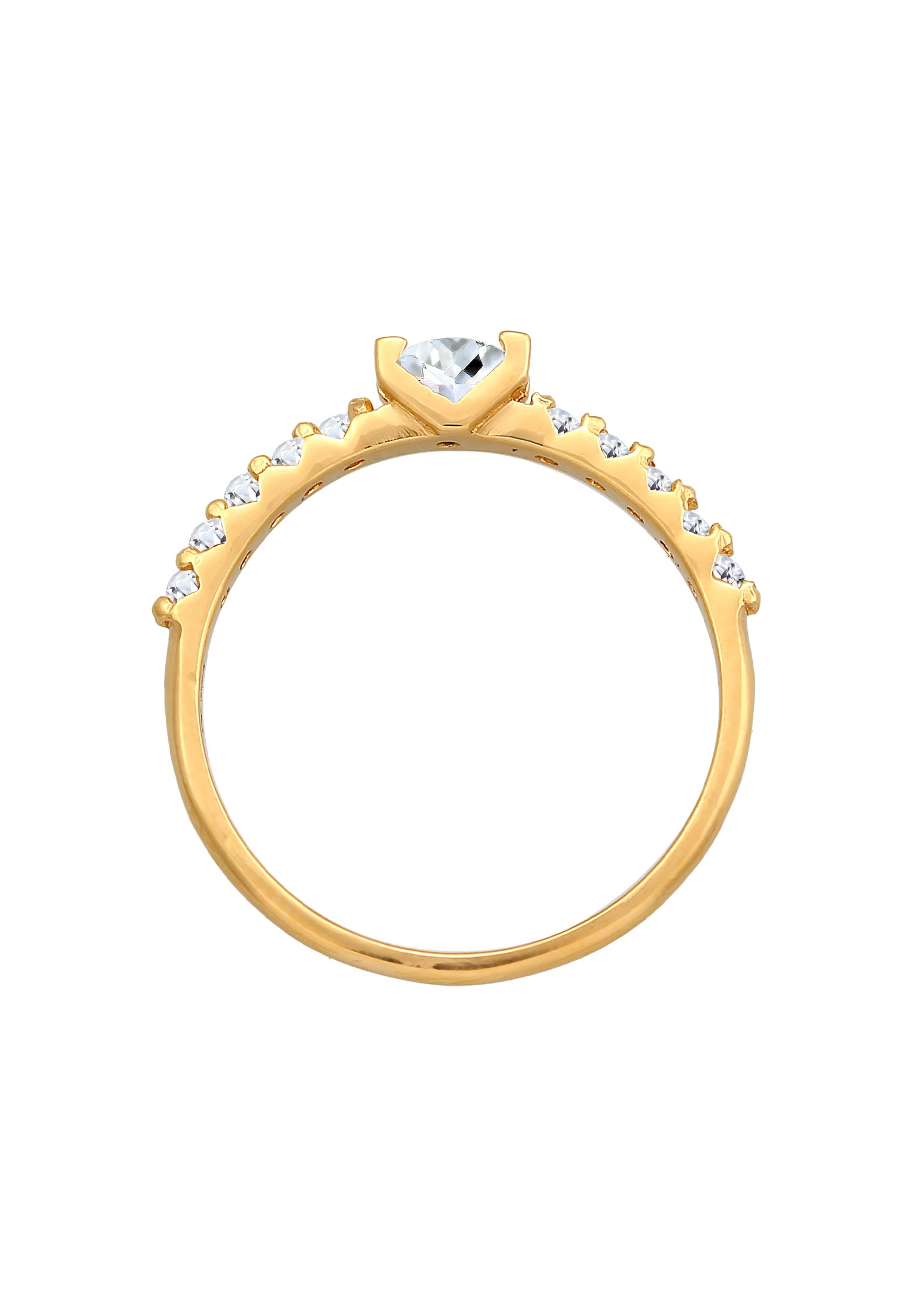 Elli Premium Silberring »Ring Topas Solitär Verlobung 375er Gelbgold«