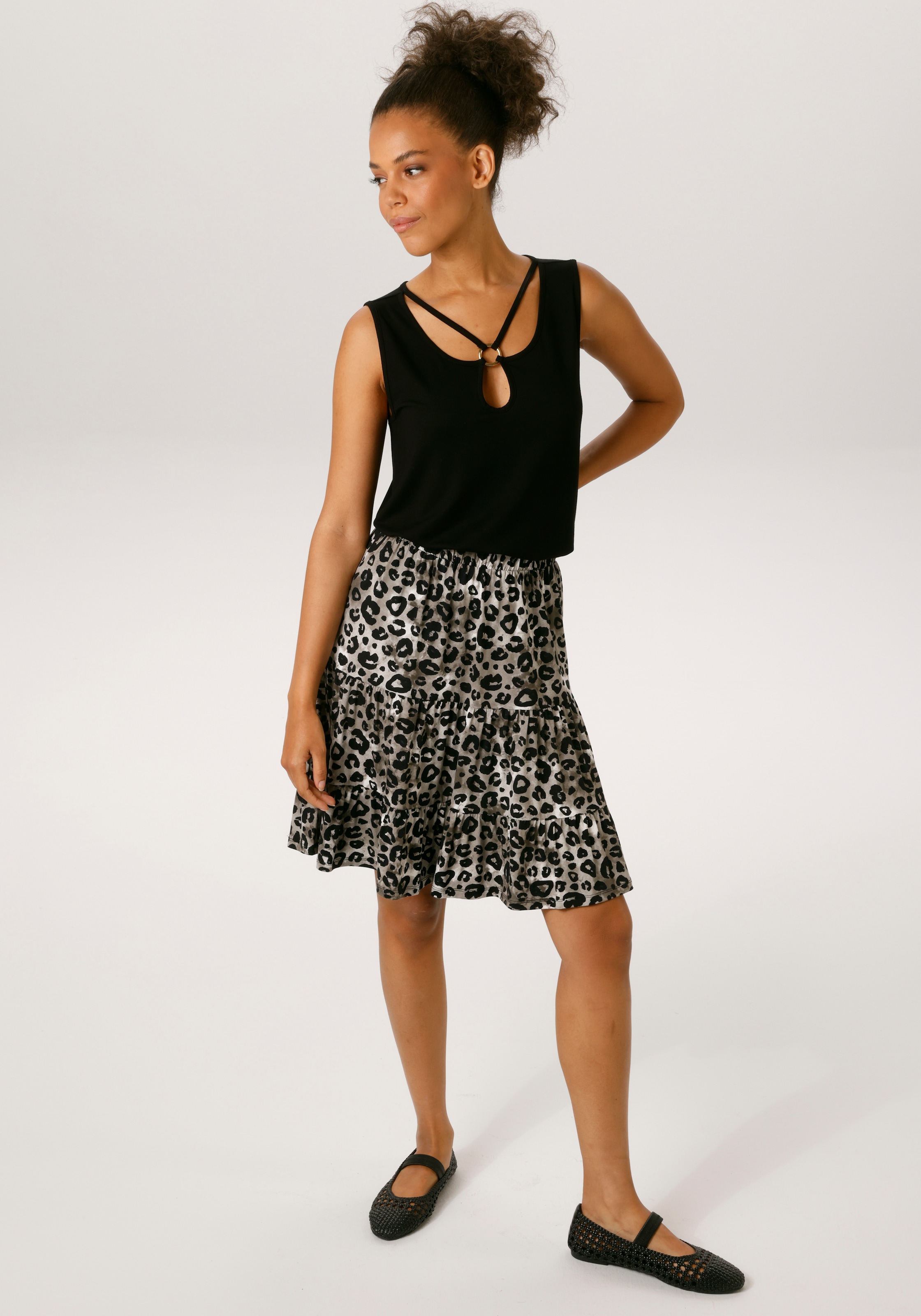 Aniston CASUAL Minirock mit extravagantem Animal-Print- jedes Teil ein Unikat- NEUE KOLLEKTION