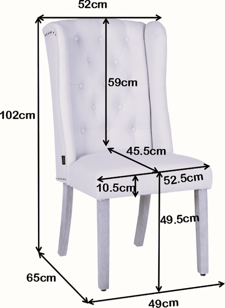 Home affaire Esszimmerstuhl »Liao«, pflegeleichter Webstoff Bezug, Knopfheftung, Sitzhöhe ca. 50 cm