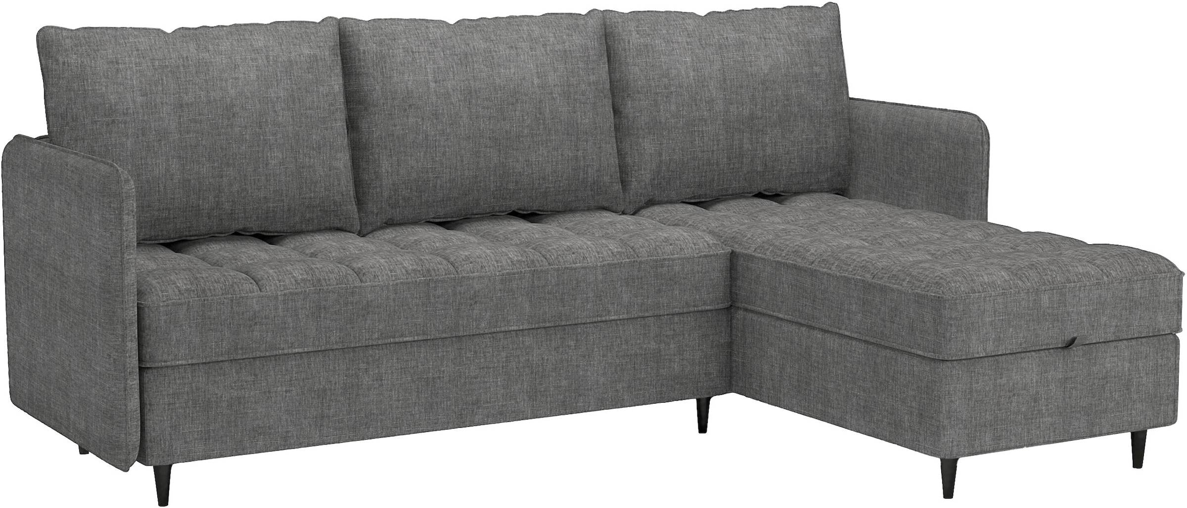 Dorel Home Ecksofa »LINDHUS, L-Form, verschiedene Stellvarianten, Loungesofa, Schlaf-Liege«, Wohnlandschaft, mit Recamiere, großer Bettkasten, Cord, Chenille