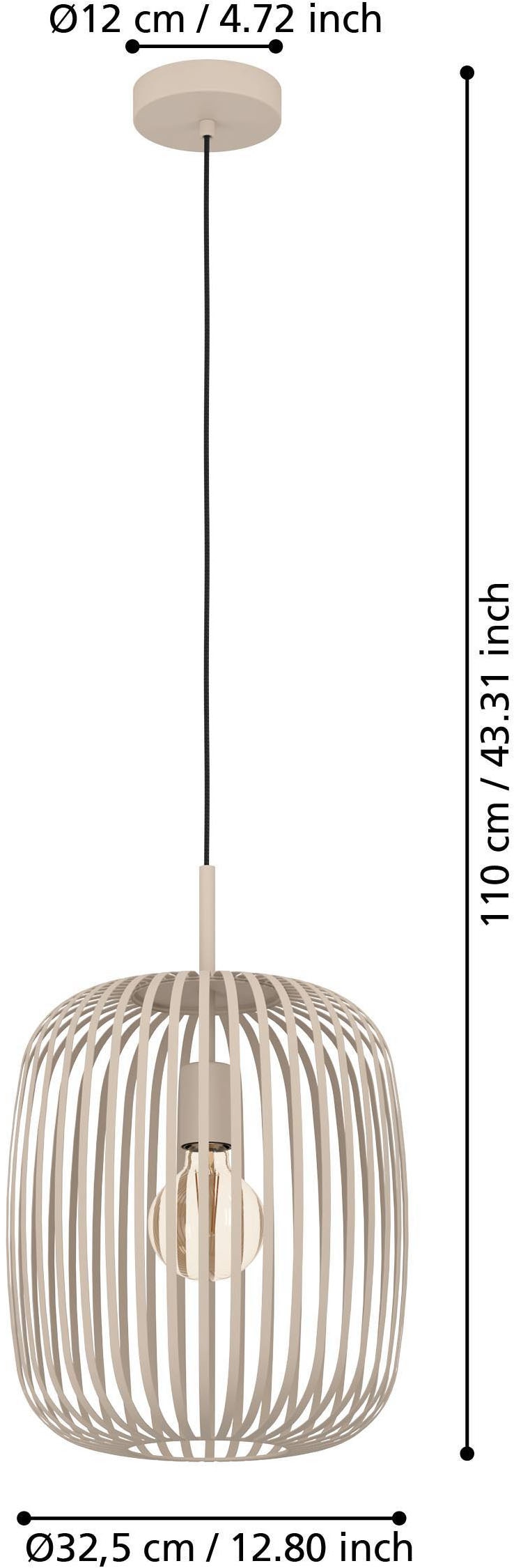 EGLO Pendelleuchte »Hängeleuchte ROMAZZINA, exkl. E27, Stahl, Pendellampe« E27 Esszimmerlampe, 110x32,5 cm (HxD), 1-flammig, modern, minimalistisch,