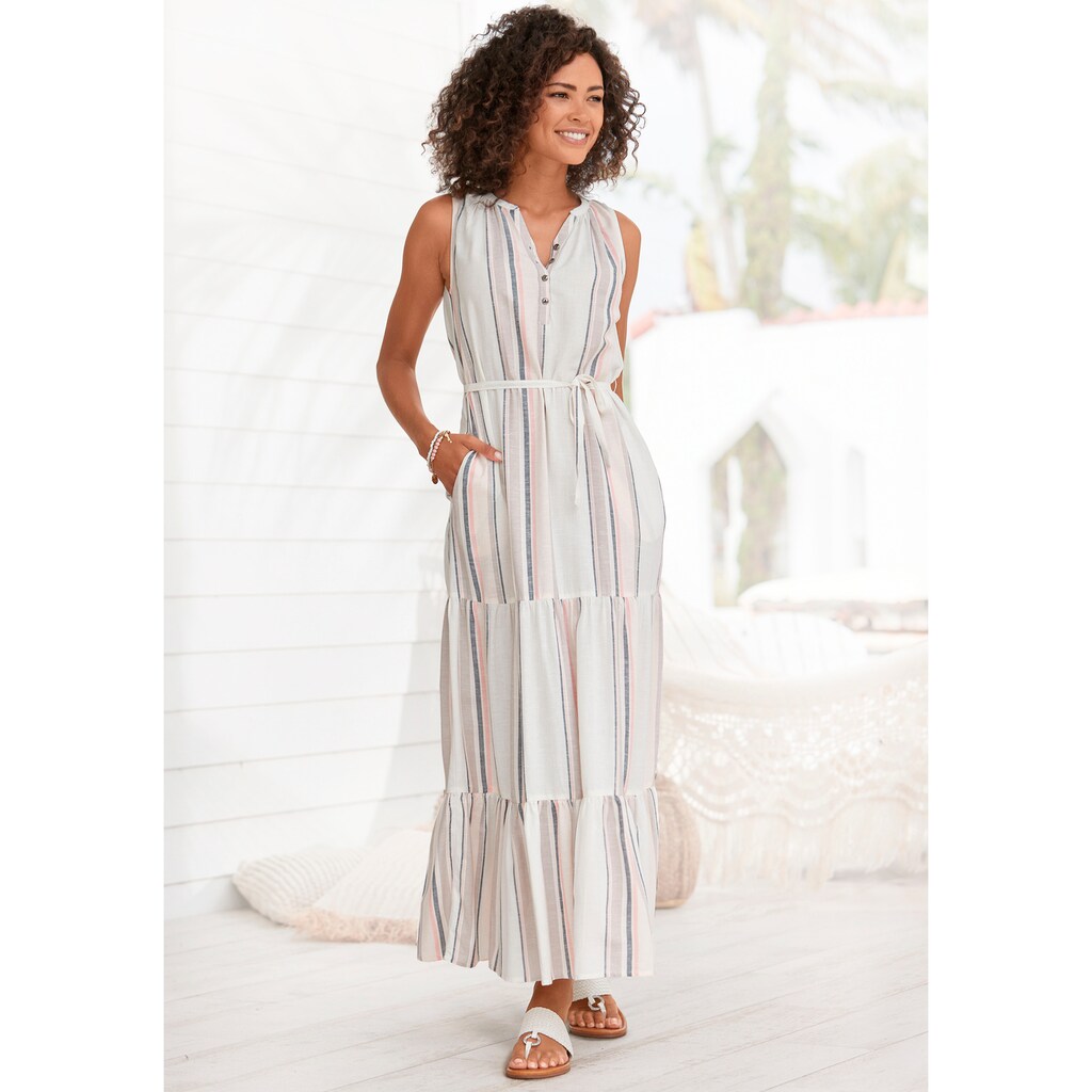 LASCANA Maxikleid (mit Bindegürtel) mit Streifenmuster LASCANA Maxikleid (mit Bindegürtel) mit Streifenmuster