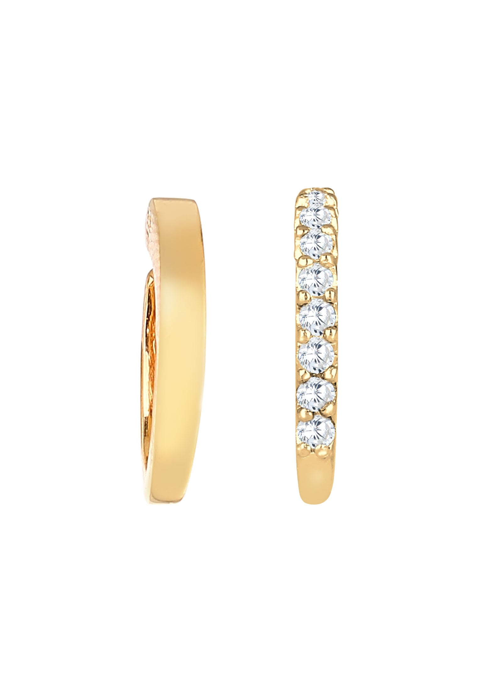 Elli Paar Ohrklemmen »Ohrringe Single Earcuff Basic Zirkonia 2er Set 925 Silber«