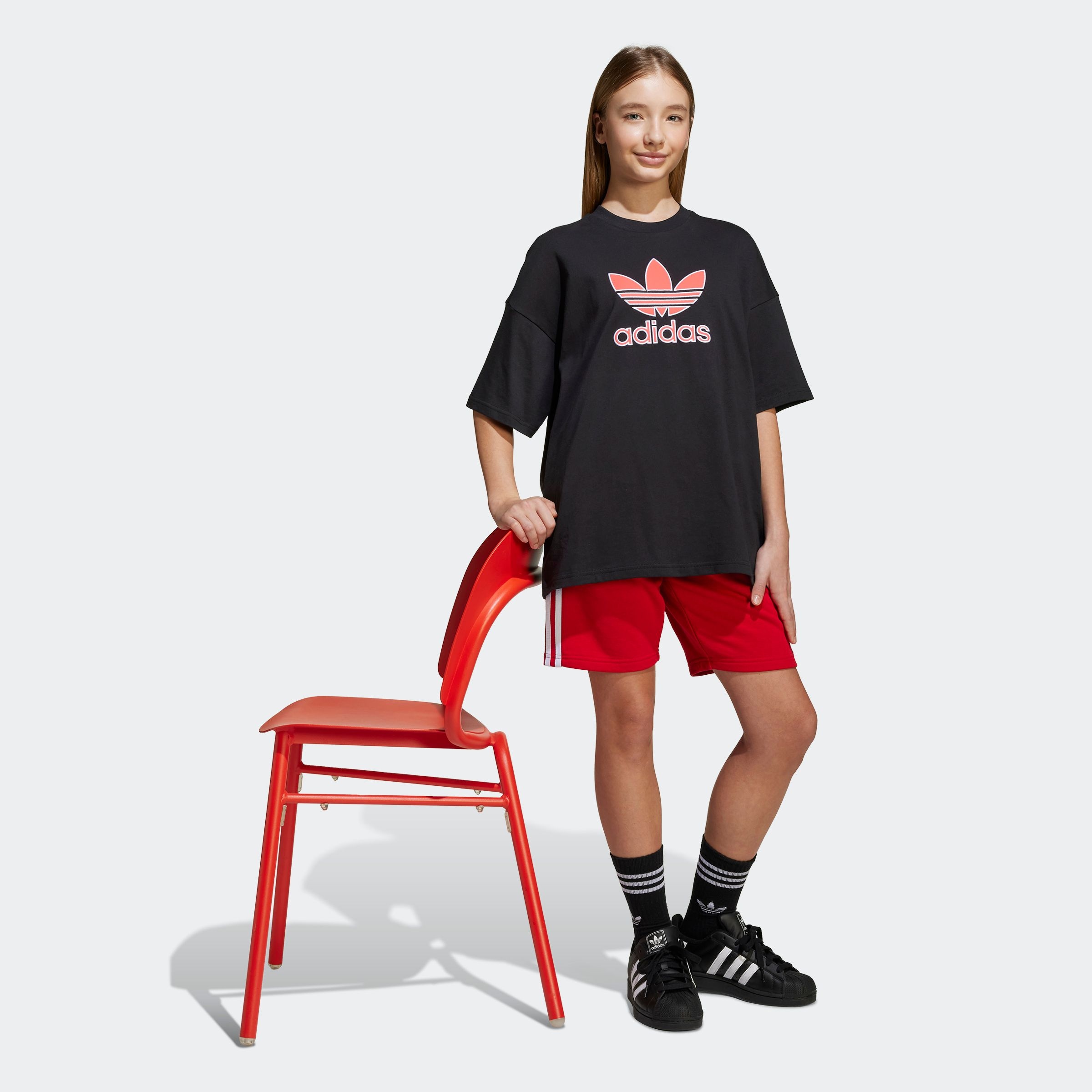 adidas Originals T-Shirt »OVERSIZE TREFOIL« lockerer und lässiger Schnitt, für Kinder, mit großem Trefoil-Logo