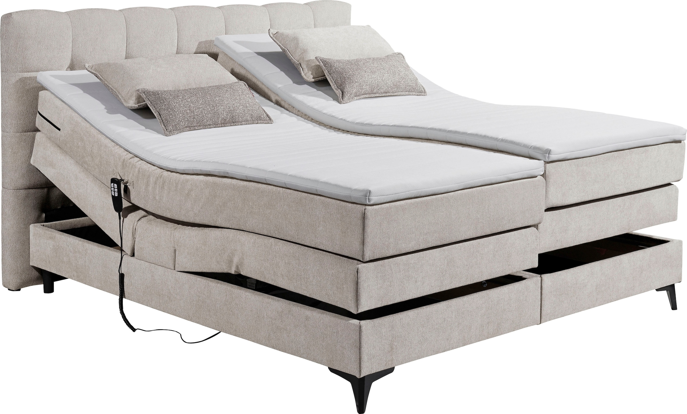 ED EXCITING DESIGN Boxspringbett »Atlas 180x200cm, elektrisch verstellbar« inkl. Topper, 7 Zonen Matratze, elektrisch verstellbar