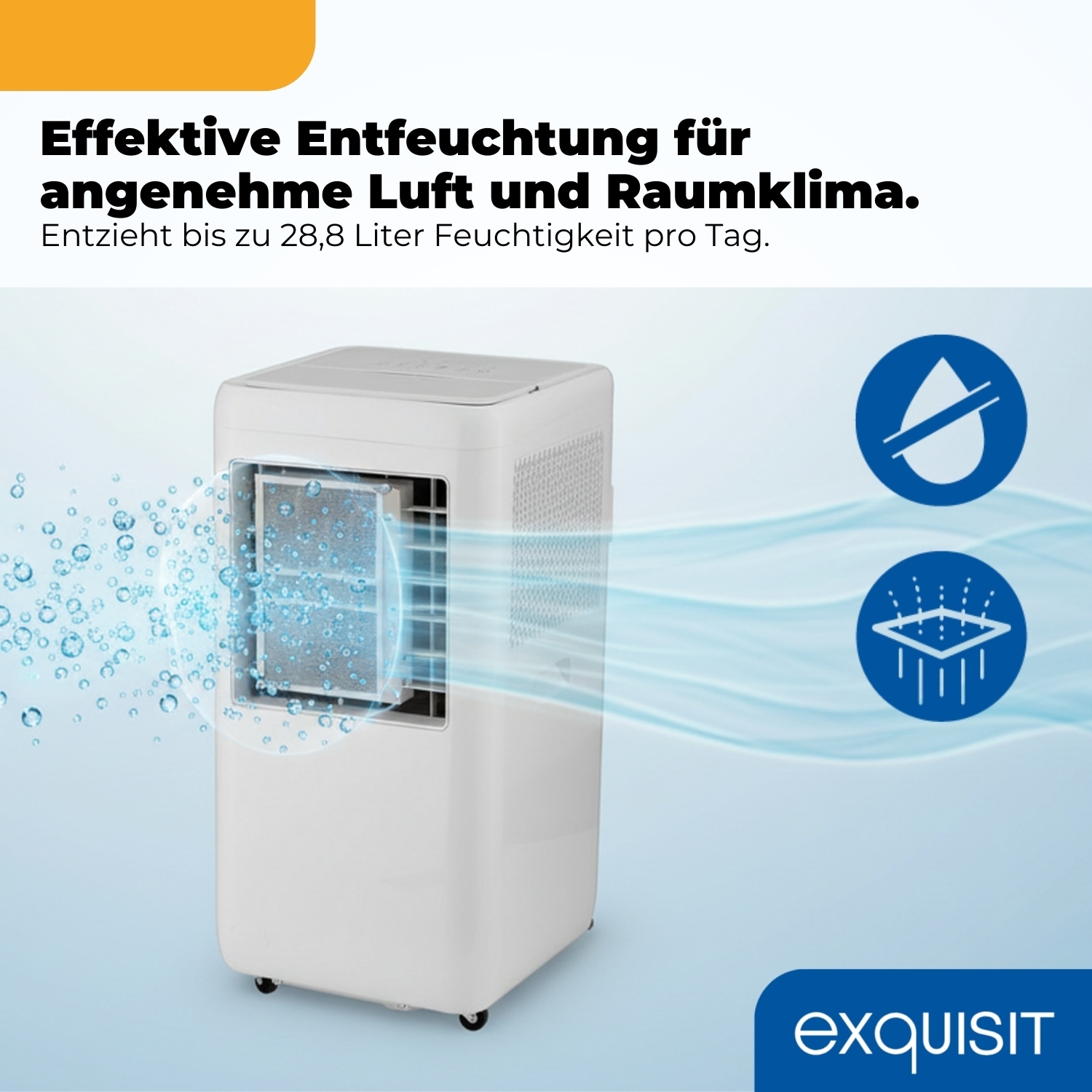 exquisit 4-in-1-Klimagerät »CM 31200 we, für Räume bis zu 23m²« Ganzjähriger Komfort mit Kühlen, Heizen, Entfeuchten und Lüften
