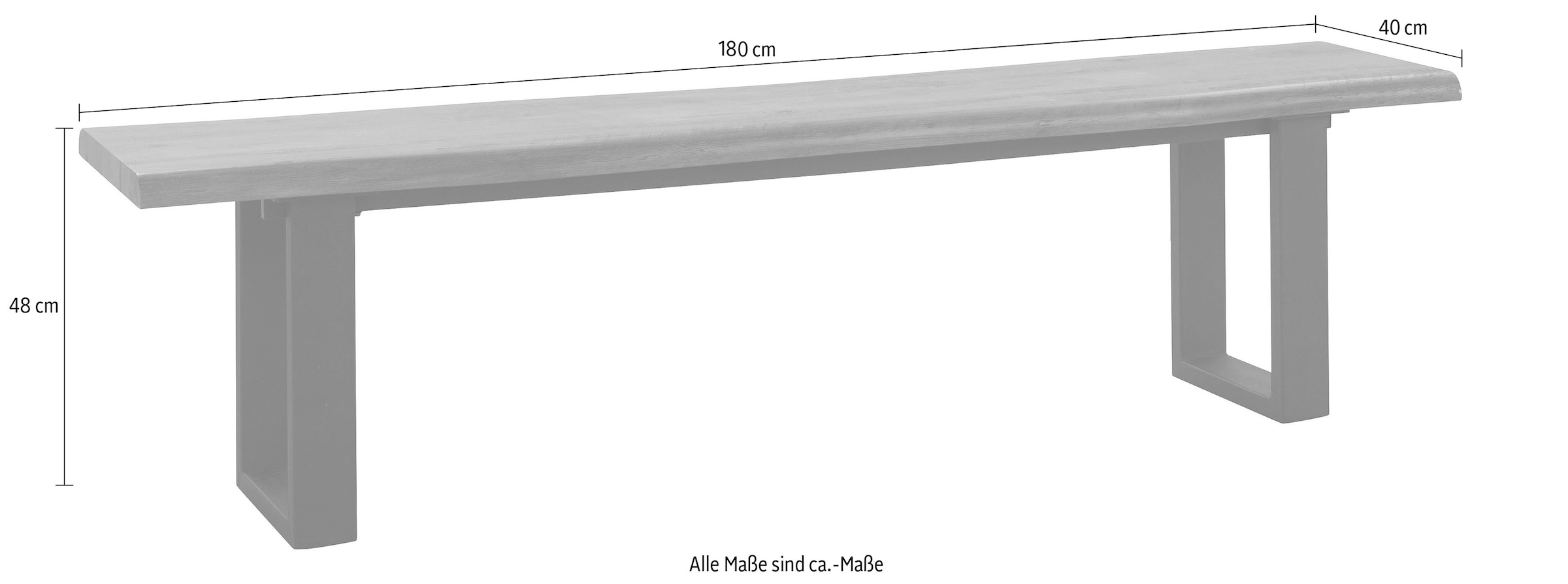 INOSIGN Sitzbank »Selina«, mit schönem Metallgestell und folierte Holzoptik auf der Sitzfläche