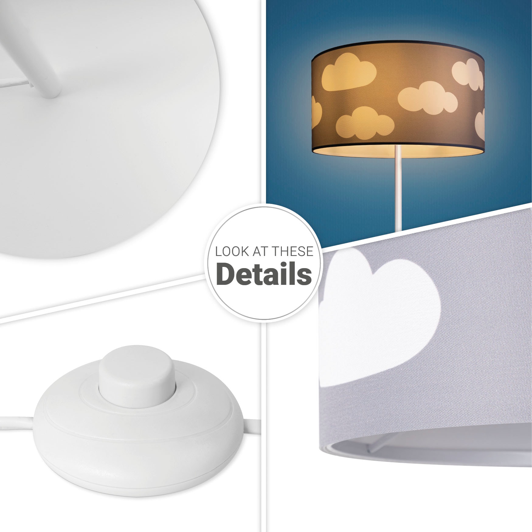 Paco Home Stehlampe »Luca Cosmo«, Leuchtmittel E27 | ohne Leuchtmittel, Stehlampe Kinderzimmer Stoff Lampenschirm Spielzimmer Wolken E27