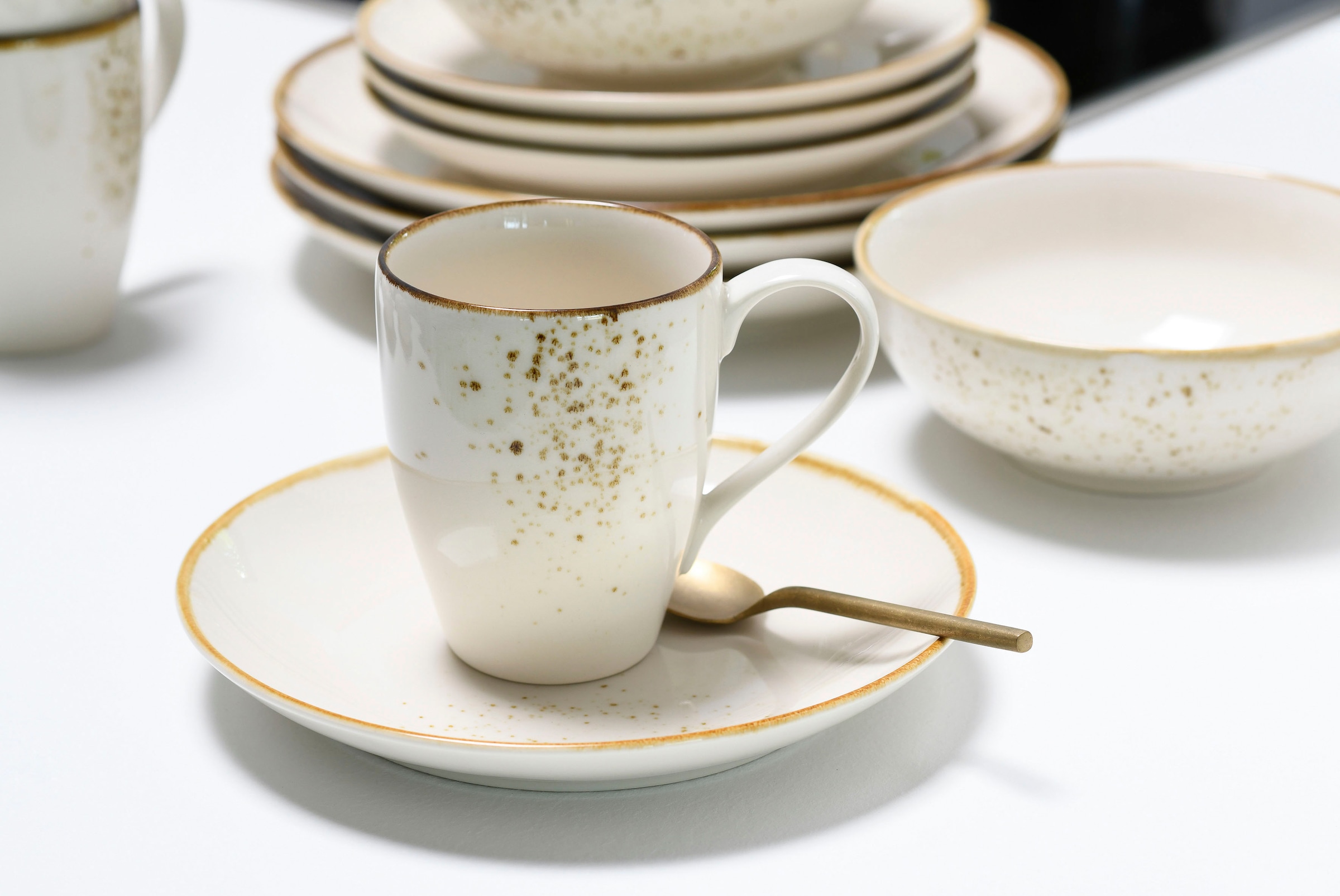CreaTable Kombiservice »Nature Collection«, (Set, 16 tlg.), Reaktivglasur, jedes Stück ein Unikat